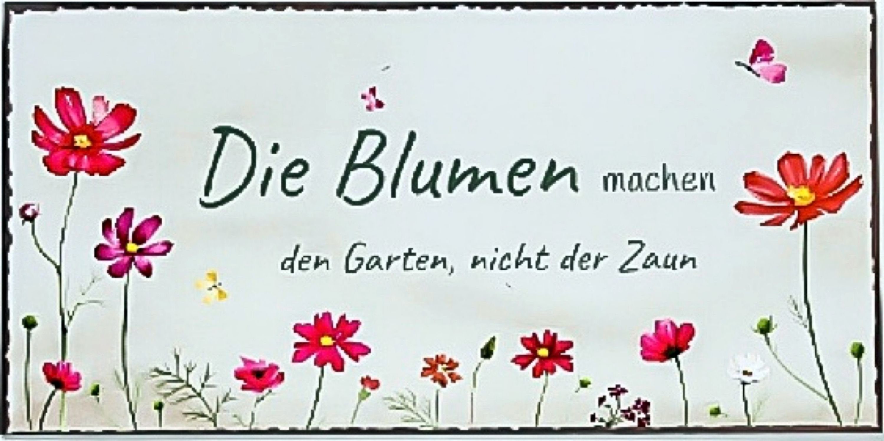 BOLTZE Wandbild, Sprüche, Grosses Vintage Metallschild Modell Die Blumen machen...