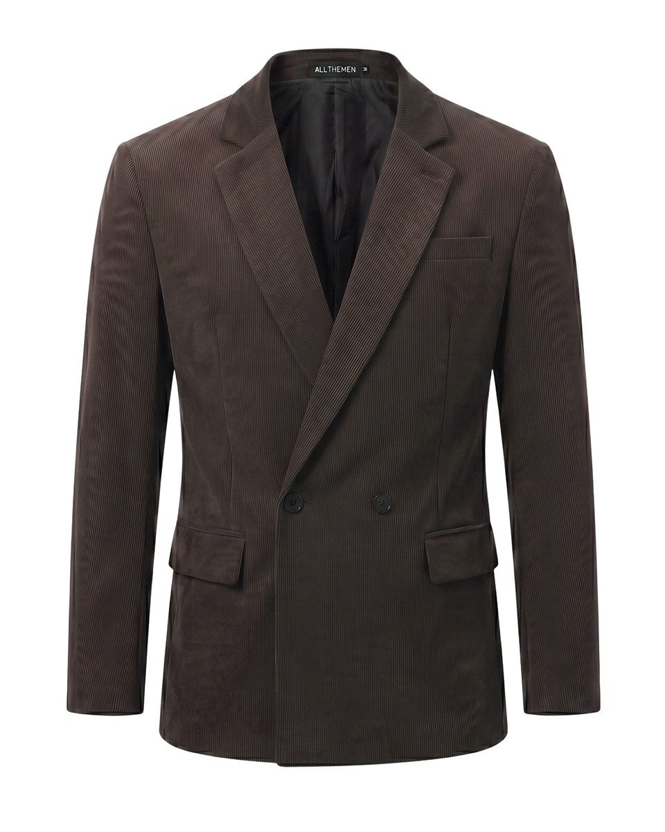 Allthemen Anzugsakko Herren Sakko mit Kordmuster aus Baumwolle Anzugjacke Retro Regular Fit