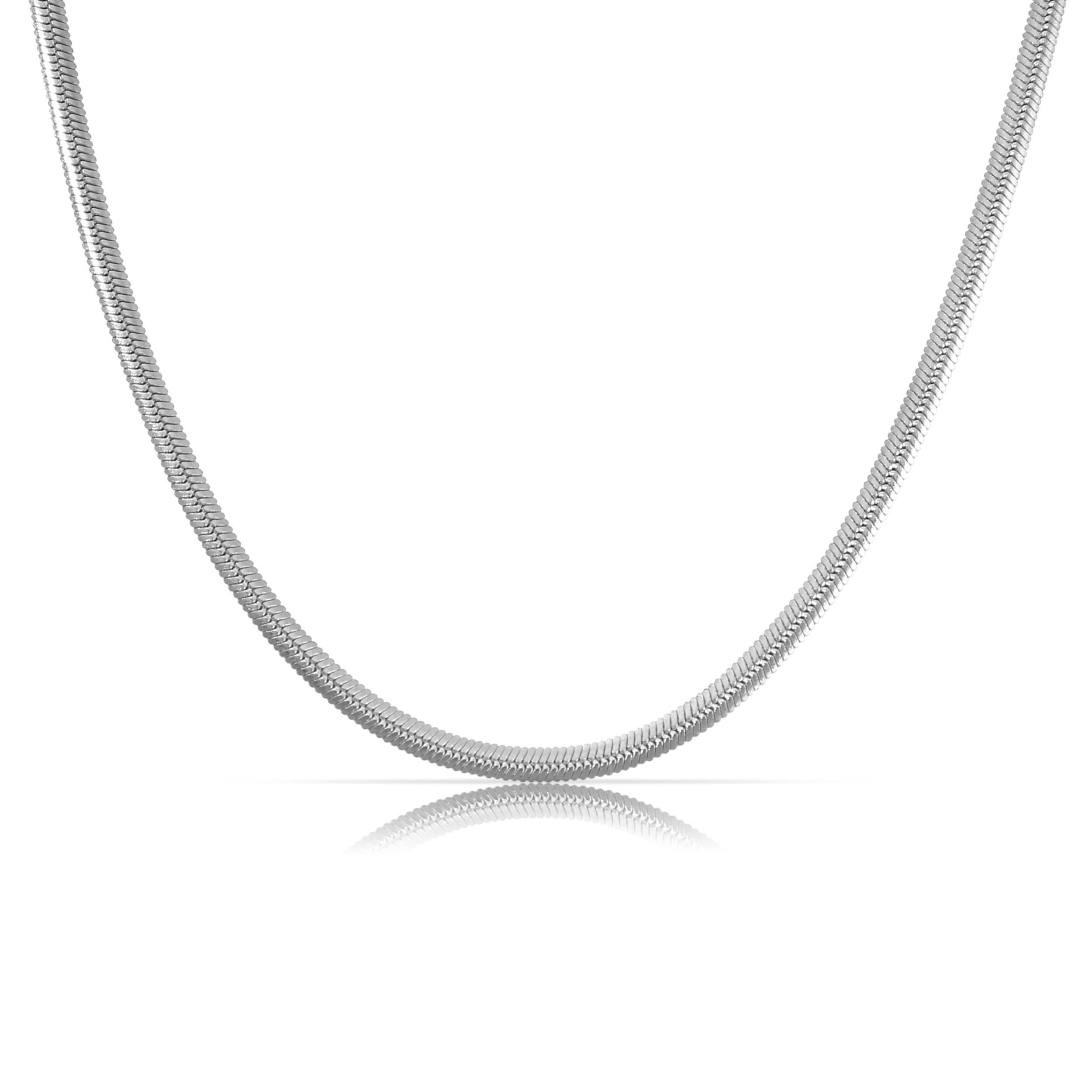 mit Edelstahl Choker Made Schlangenkette Karabiner-Verschluss, starkem Halskette Silber Gliederkette by Halskette Nami 3mm