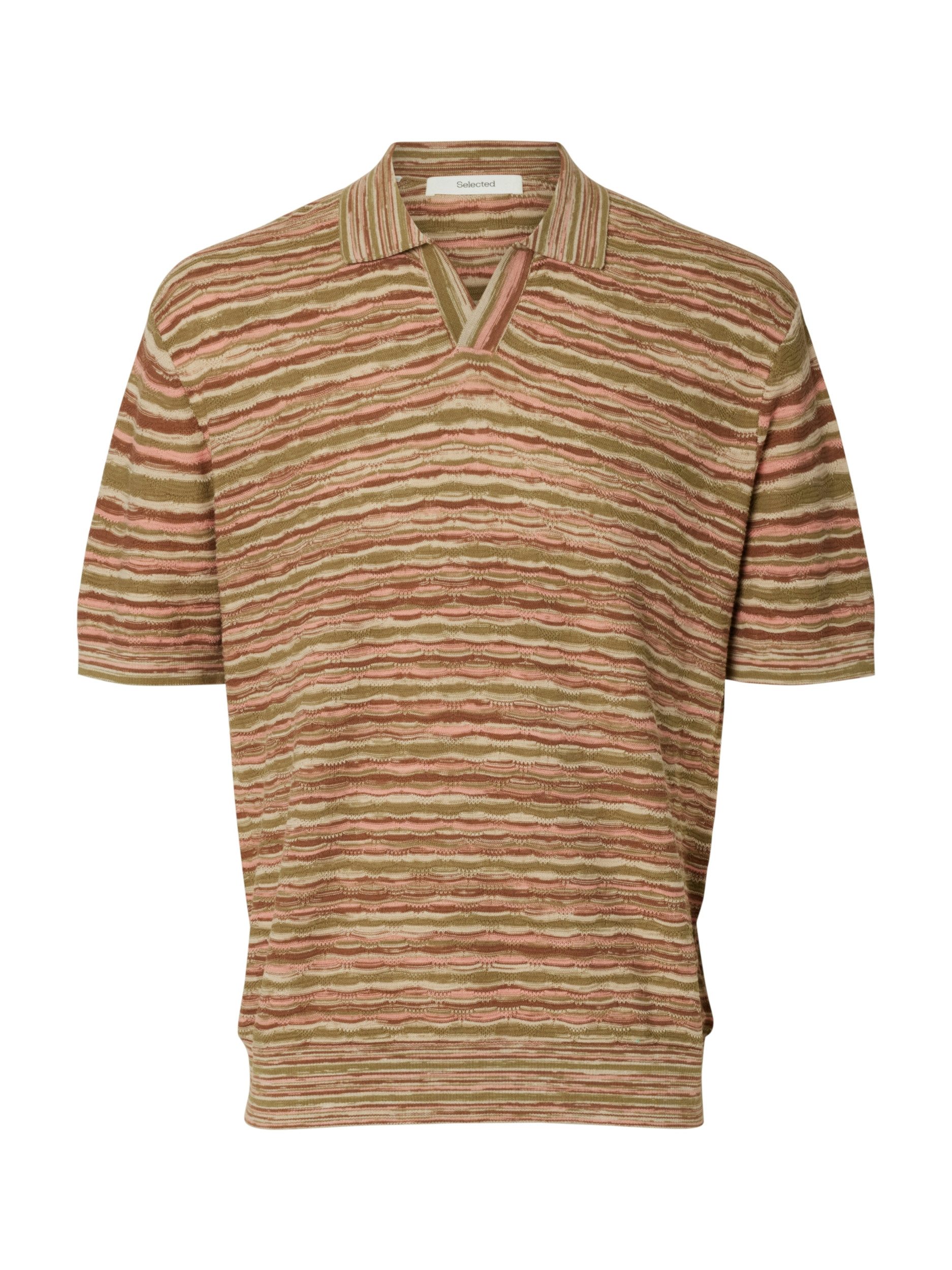 SELECTED HOMME Poloshirt SLHMUSE SS STRUCTURE RELAXED OPEN P