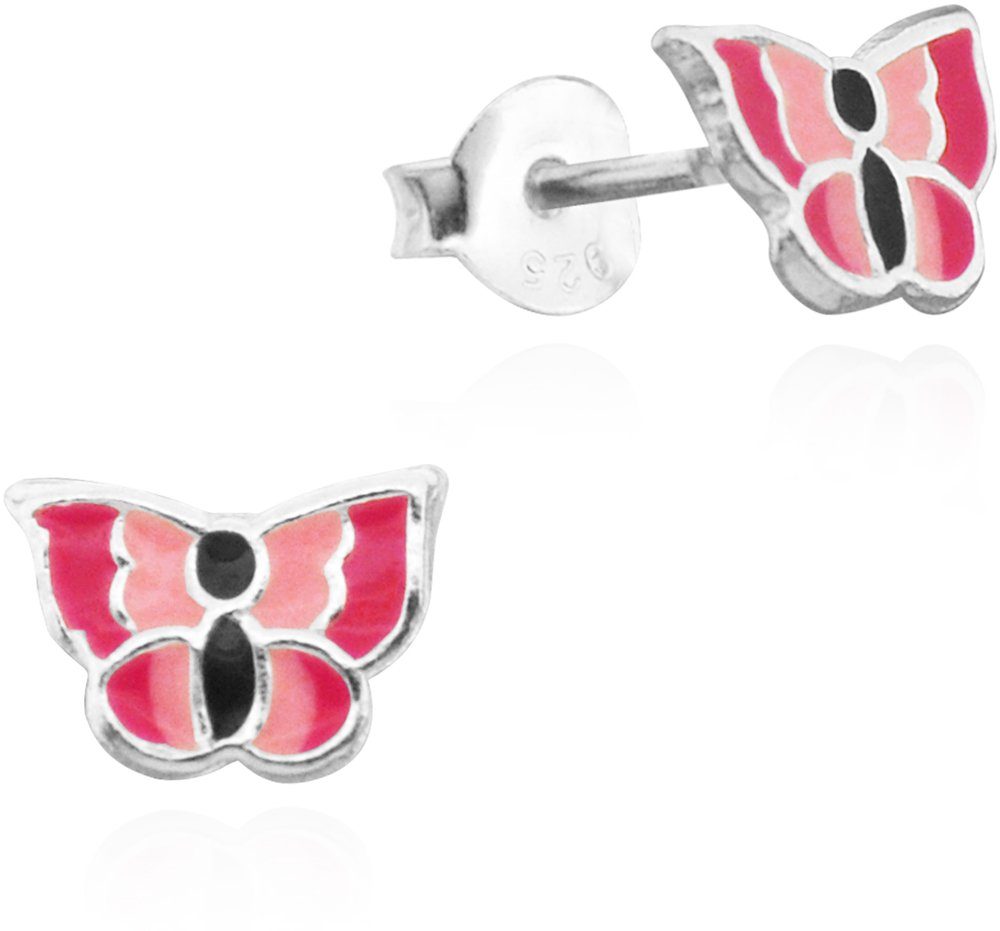 LUISIA® Paar Ohrstecker "Schmetterling Pink Rosa" E-15470-2 (2-tlg., inkl. Schmuckbox), 925 Sterling Silber