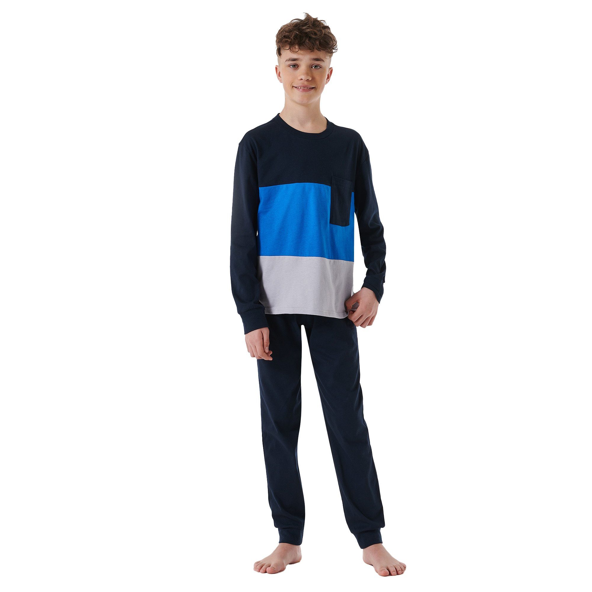 Schiesser Pyjama Jungen Lange Unterhose Unterwäsche, - blau Hose