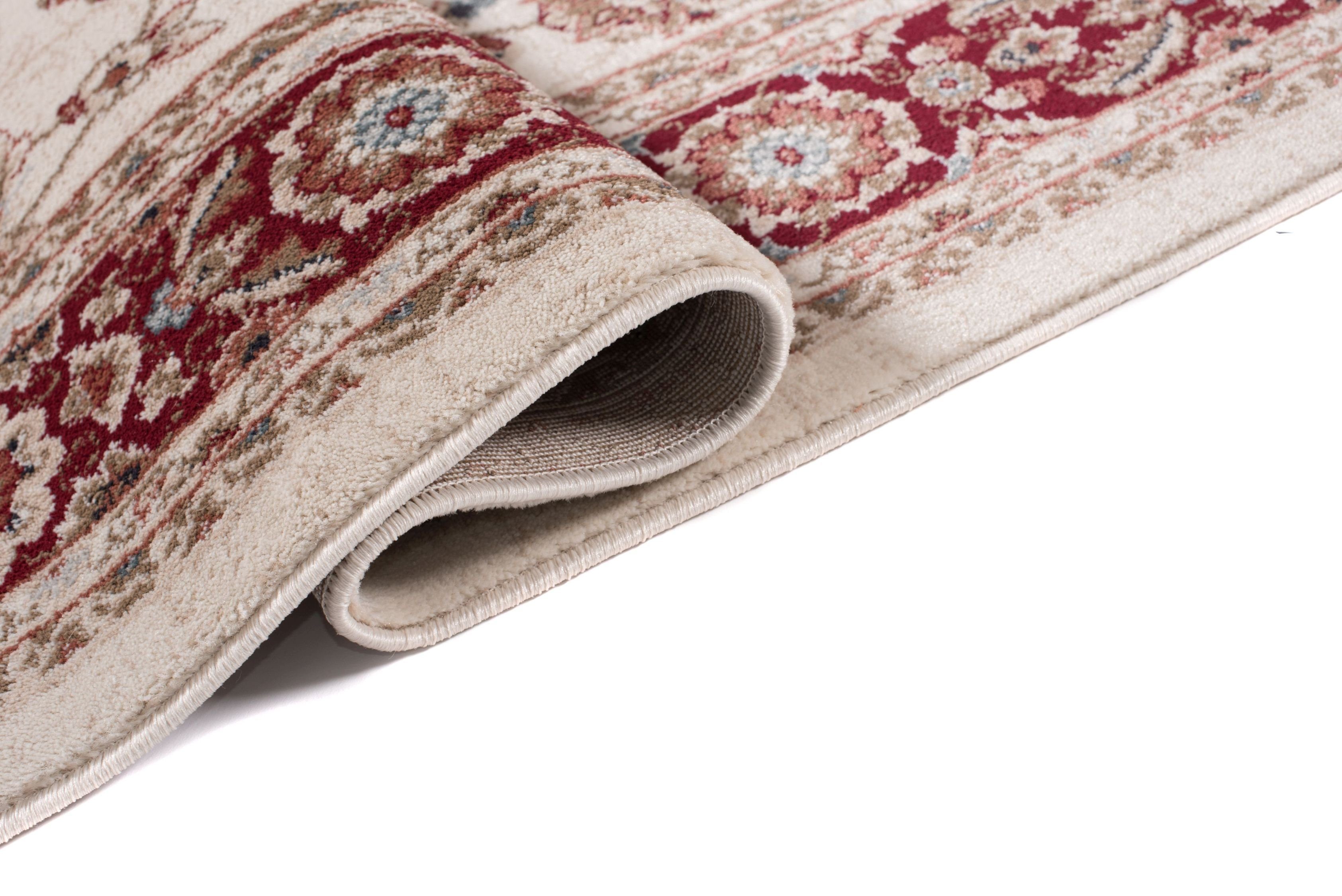 Mazovia Orientteppich Oriente Teppich - Traditioneller Teppich Orient Creme Rot, 60 x 100 cm, Geeignet für Fußbodenheizung, Pflegeleicht, Wohnzimmerteppich