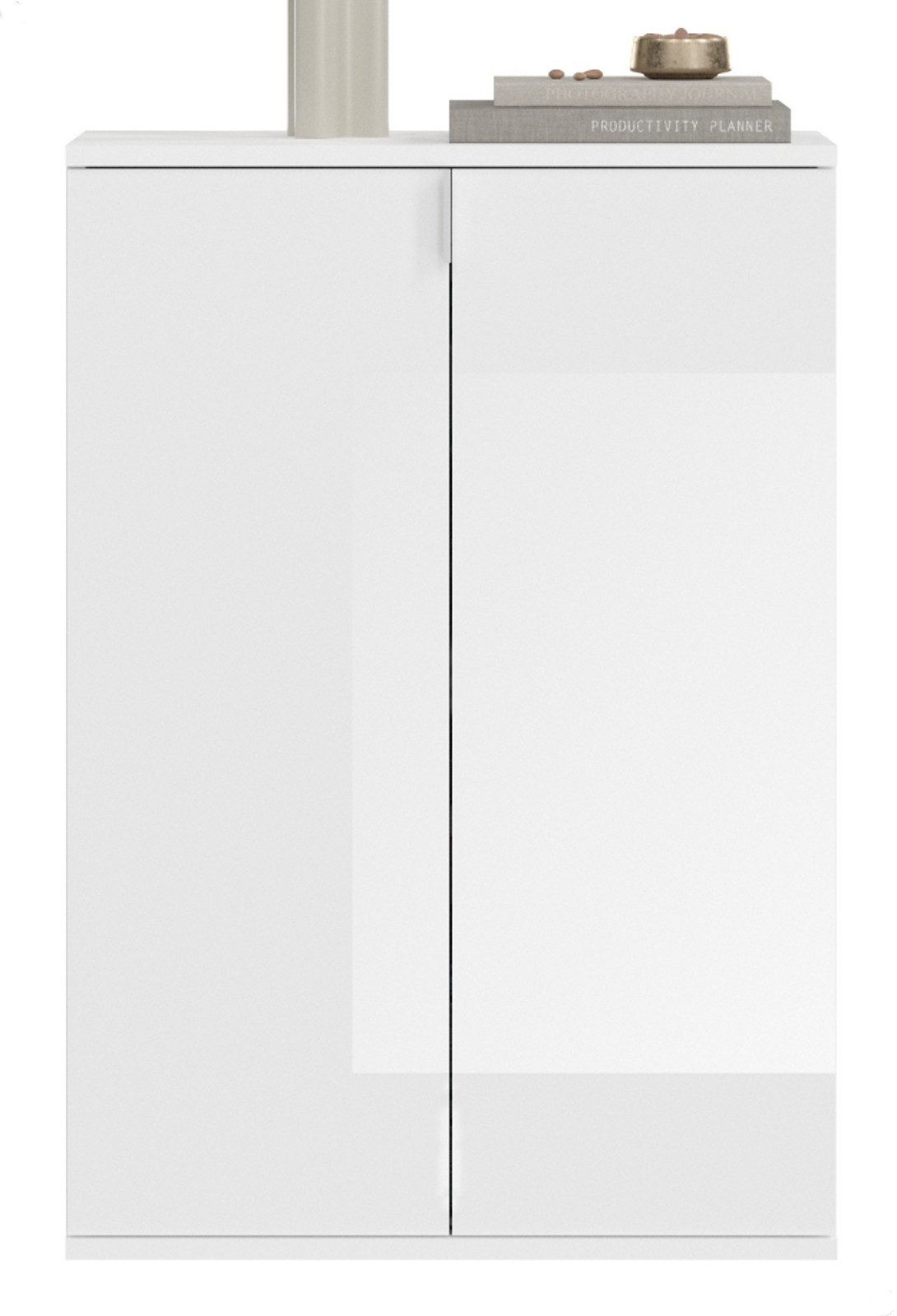 Inn.Furn Schuhkommode SystemX (Kommode in weiß Hochglanz, 61 x 99 cm), mit variabler Inneneinteilung