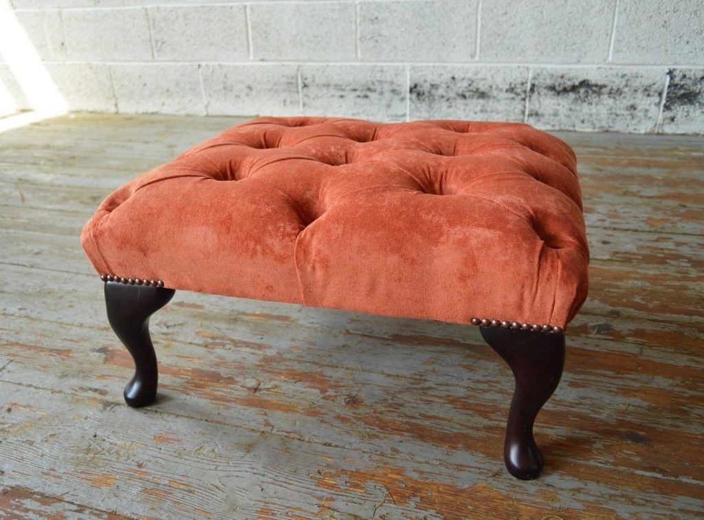 Xlmoebel Hocker Chesterfield Polstersessel im modernen Design aus Textil, Made in Europa