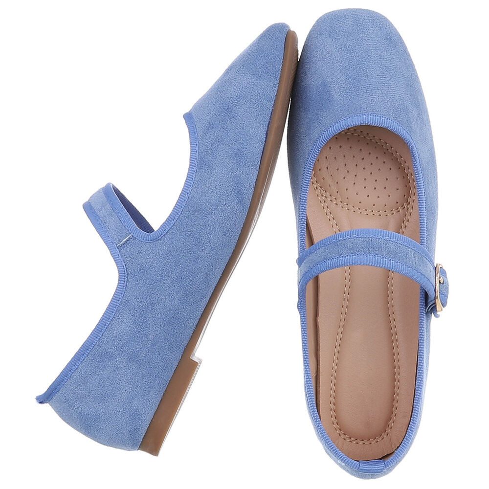 Ital-Design Elegante Flats mit Riemen für Damen – ideal für Alltag Schnürpumps (91554692) Blockabsatz Riemchenballerinas in Hellblau