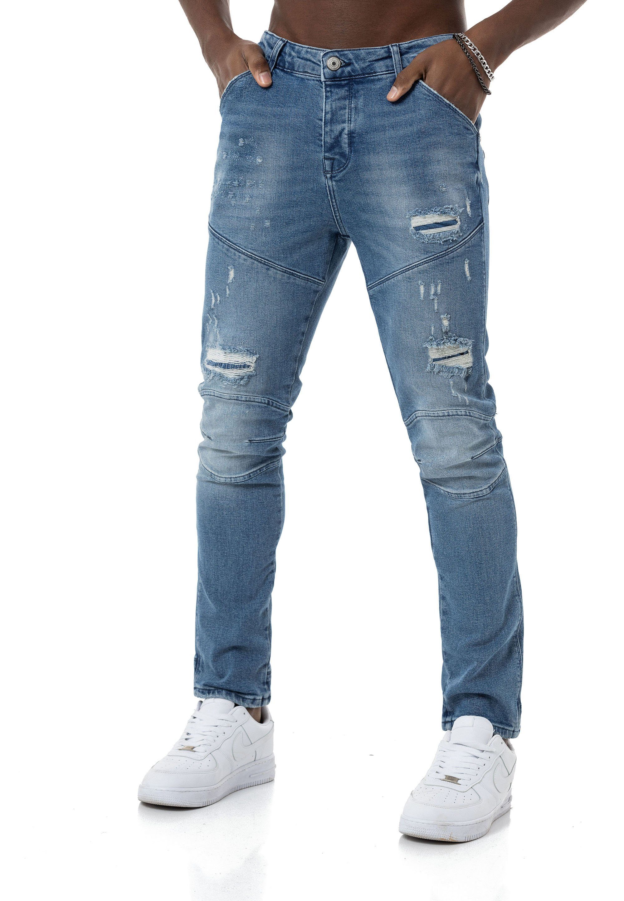 RedBridge Destroyed-Jeans Red Bridge Herren Jeans Hose Denim Pants Blau W32 L34 5-Pocket-Style