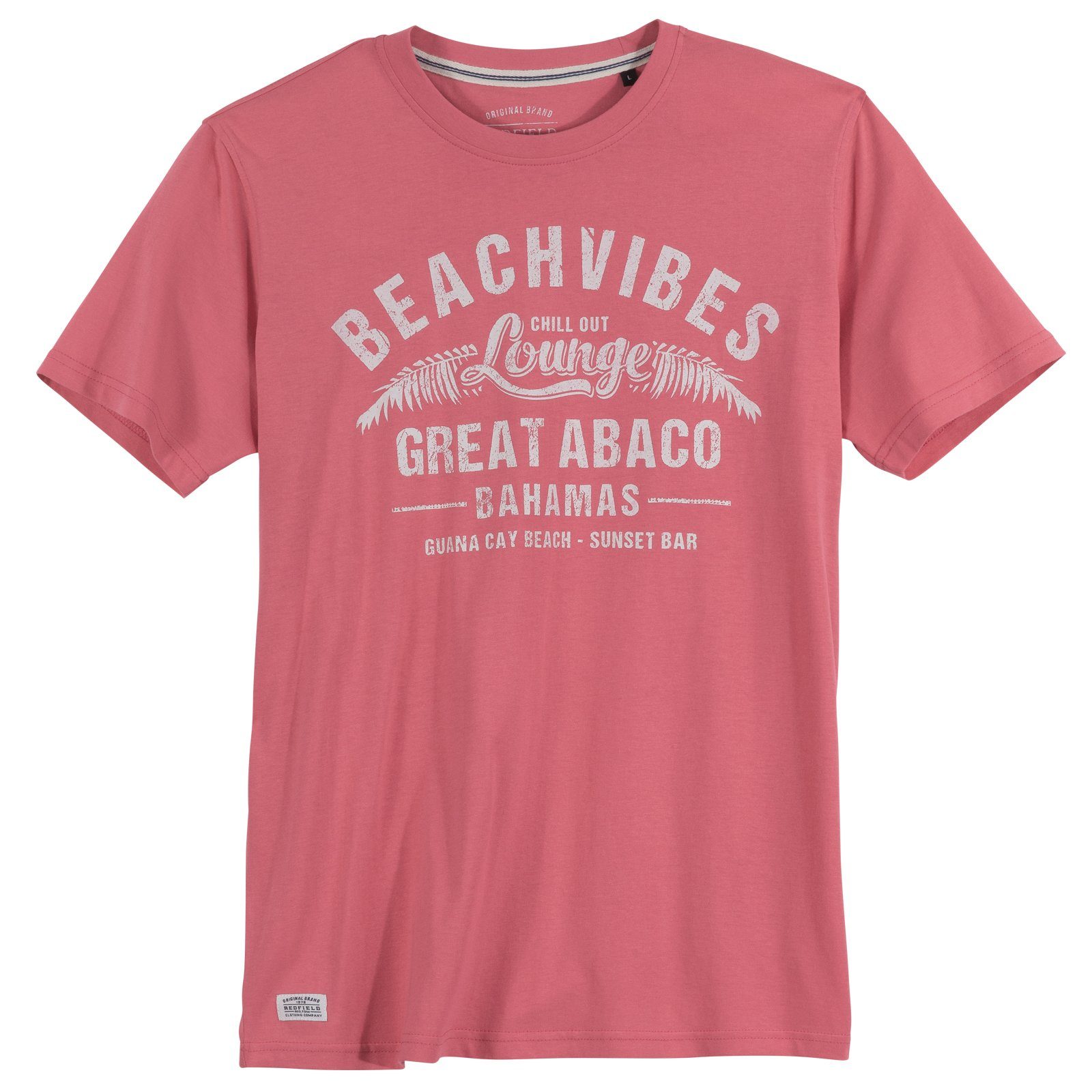 redfield Print-Shirt Große Größen Herren T-Shirt pink Beachvibes Redfield
