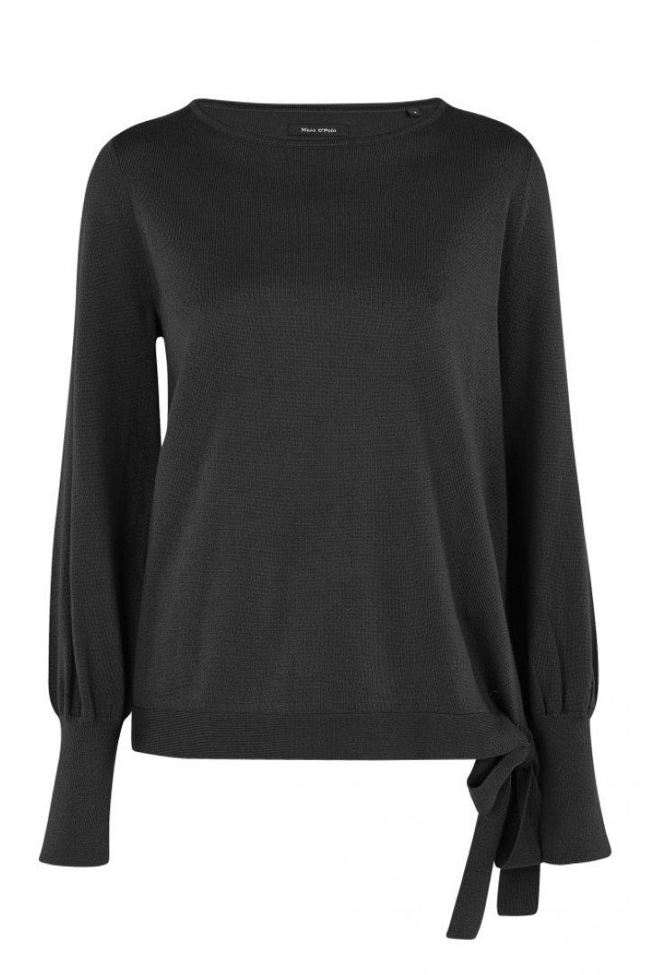 Marc O'Polo Strickpullover Longsleeve Schwarz in Unifarbe Lockere Ärmel mit günstig online kaufen