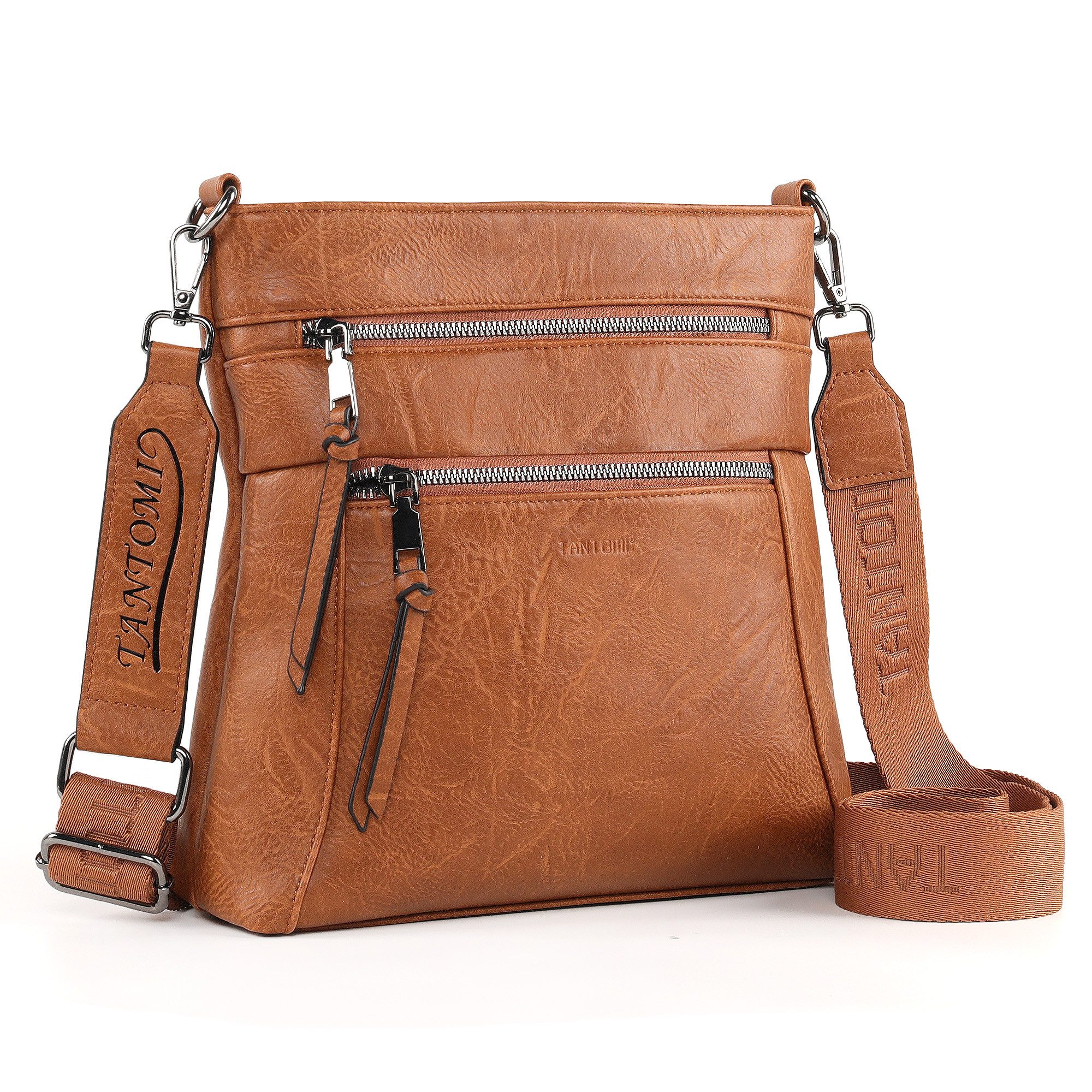 TANTOMI Schultertasche Damen Umhängetasche mit Mehreren Fächern und RFID-Schutz (Crossbody Bag aus PU-Leder mit verstellbarem Schultergurt), Ideal für Alltag, Reisen, Arbeit, Shopping und Spaziergänge