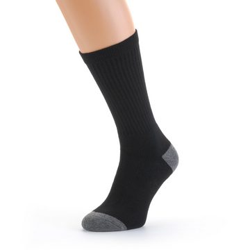 Hirschthal Arbeitssocken 3, 6, 12 Paar Herren Arbeitssocken Sportsocken Socken Schwarz (3-Paar) mit verstärkter Verse und Zehenbereich