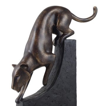 Casablanca Dekoobjekt Panther Dekofiguren schwarz-bronze 2 Stück Skulpturen Polystone, Designobjekt