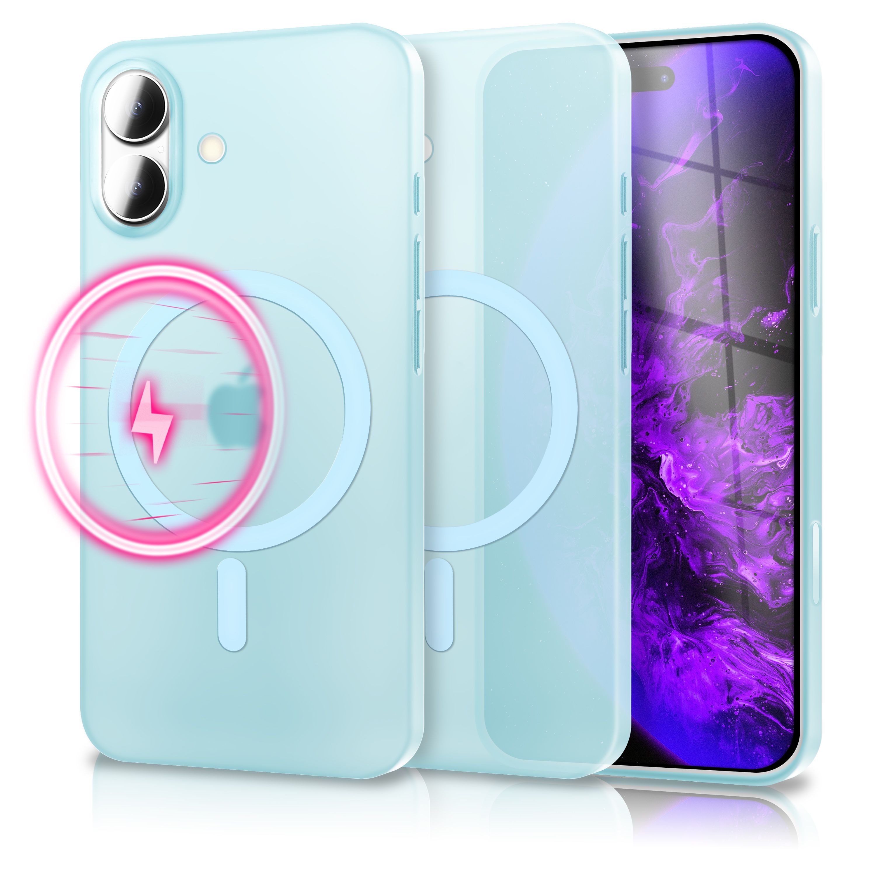 Nalia Smartphone-Hülle Apple iPhone 17 16 cm (6,3 Zoll), MagSafe Hülle / Extrem Dünn 0,3mm / Semi-Transparent / Fein Mattiert
