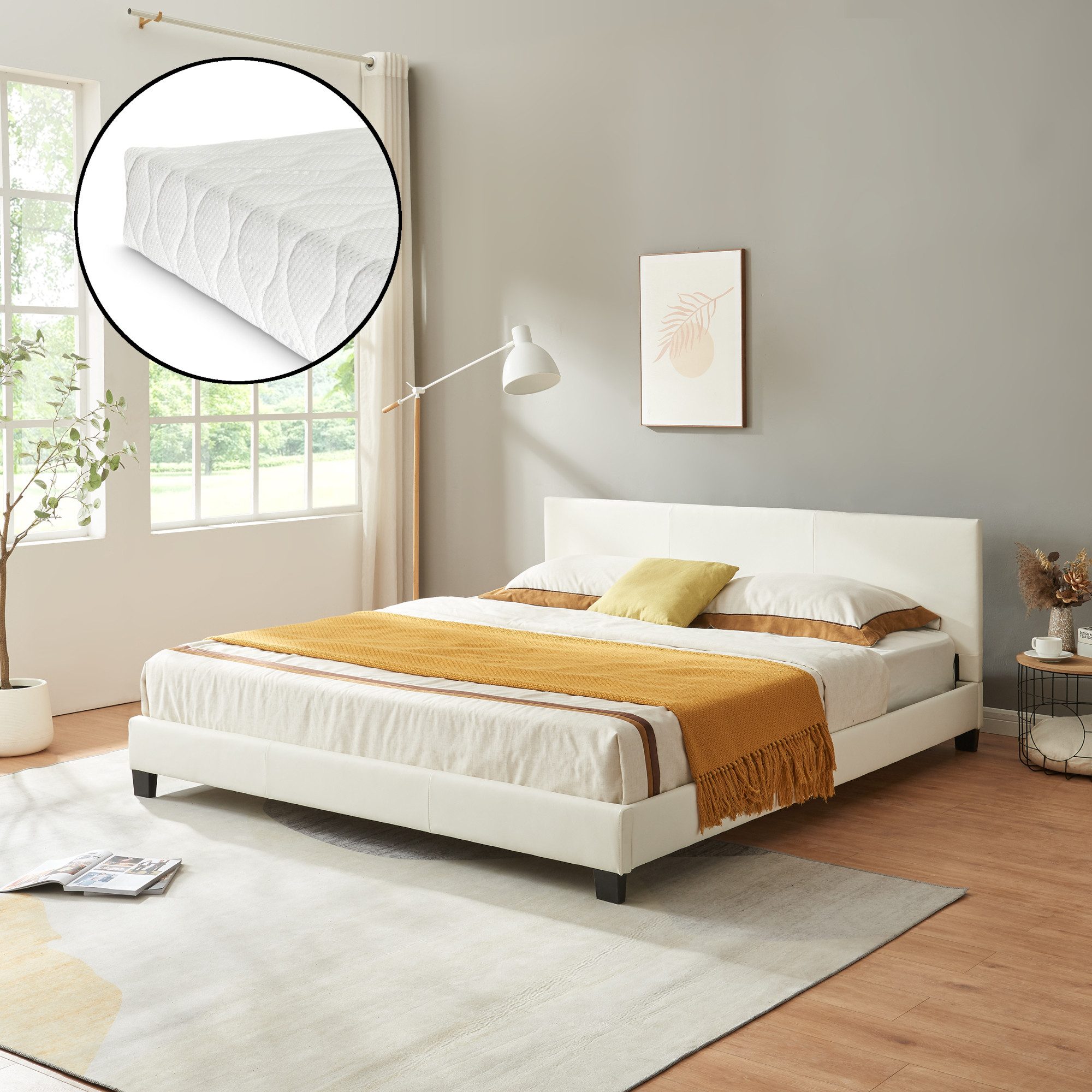 Corium Polsterbett, »Albacete« Kunstlederbett mit Matratze günstig online kaufen