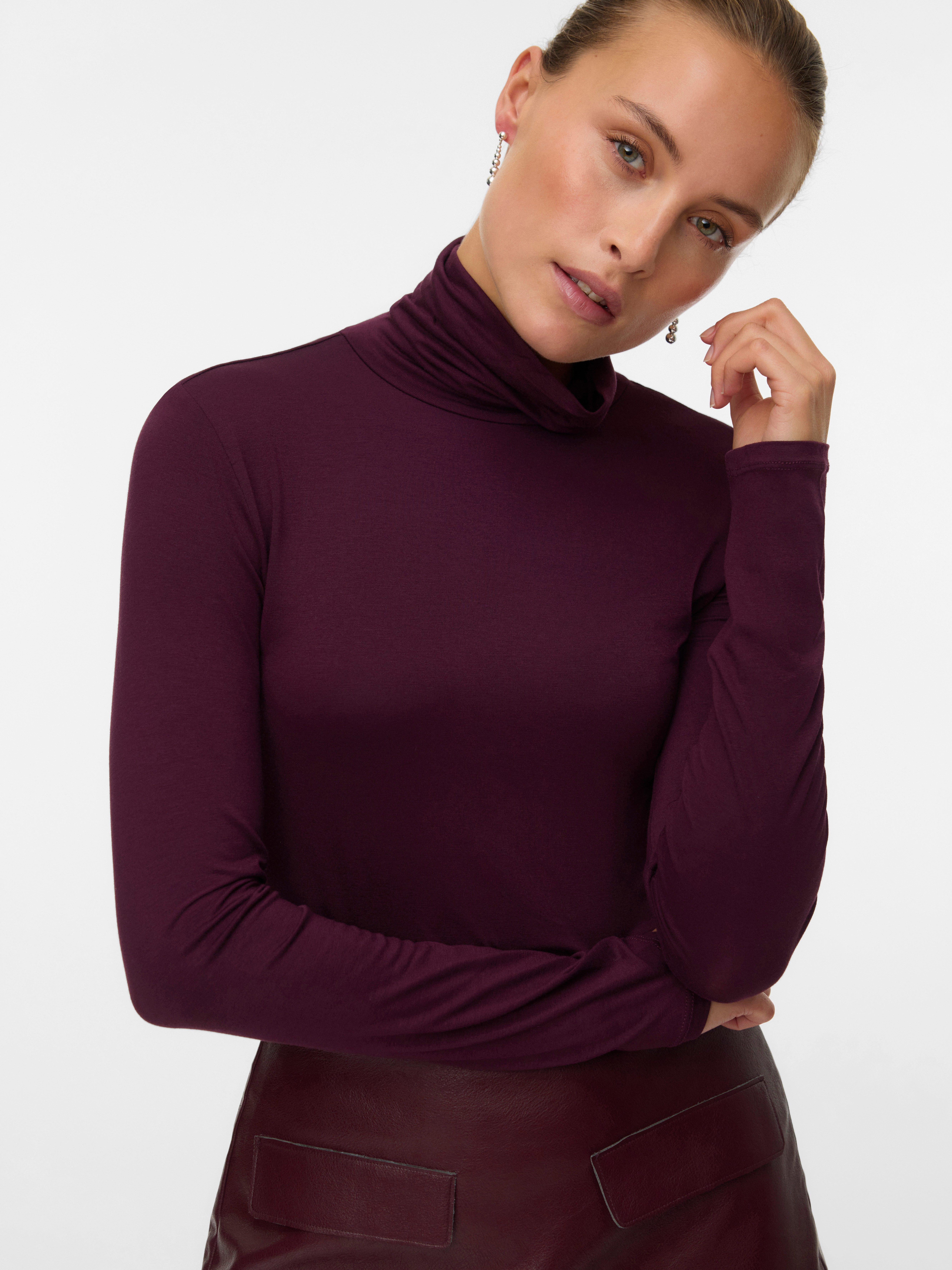 Vero Moda Langarmshirt VMALBERTE LS ROLLNECK günstig online kaufen