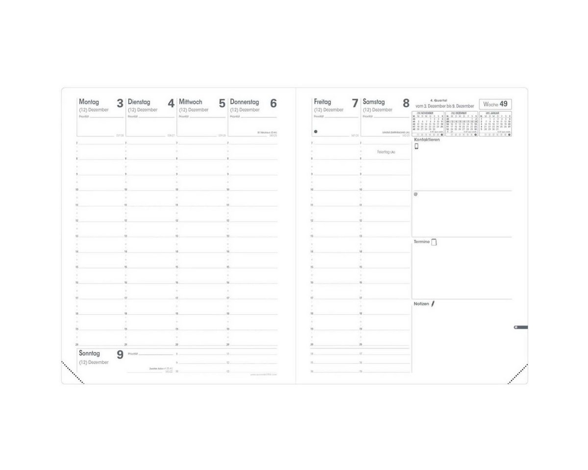 Thumbnail - Quo Vadis Buchkalender Buchkalender Pre 777 21x27cm Luna Leder rosa 2026