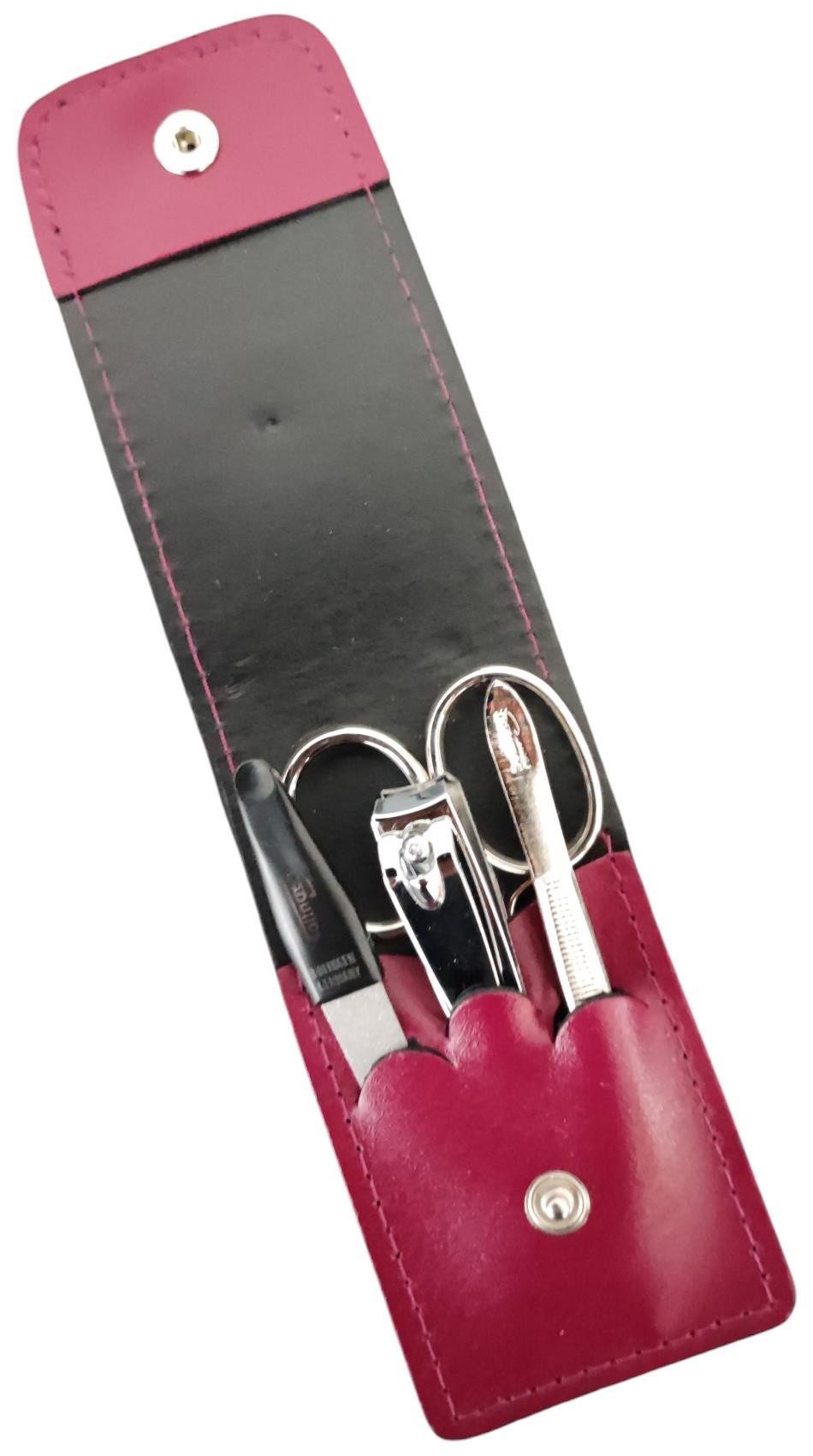 EloModa Maniküre-Etui 4-teiliges Solingen* Maniküre Set mit echt Leder Etui günstig online kaufen