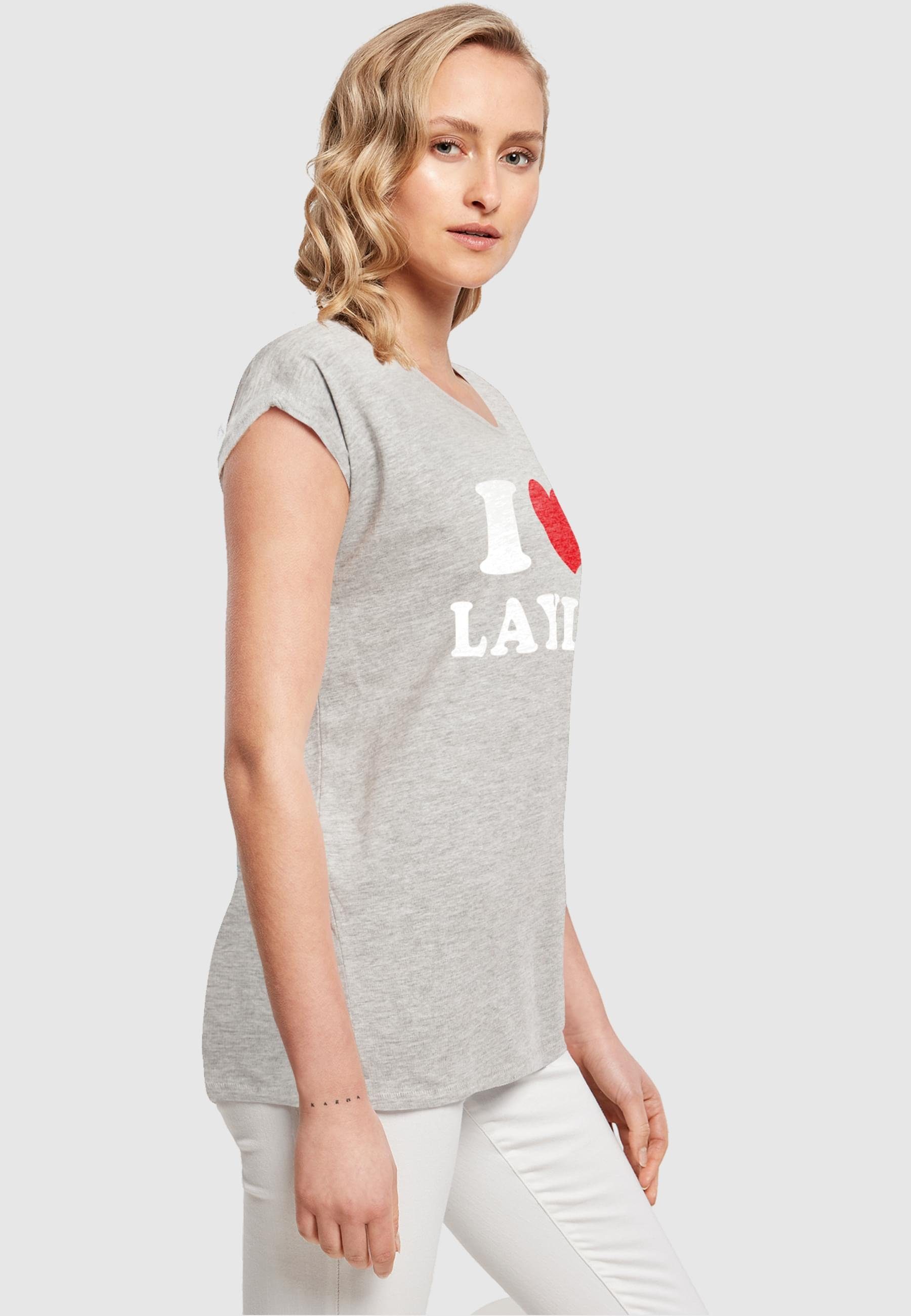 X Merchcode I Damen Ladies T-Shirt heathergrey Love Layla T-Shirt (1-tlg)
