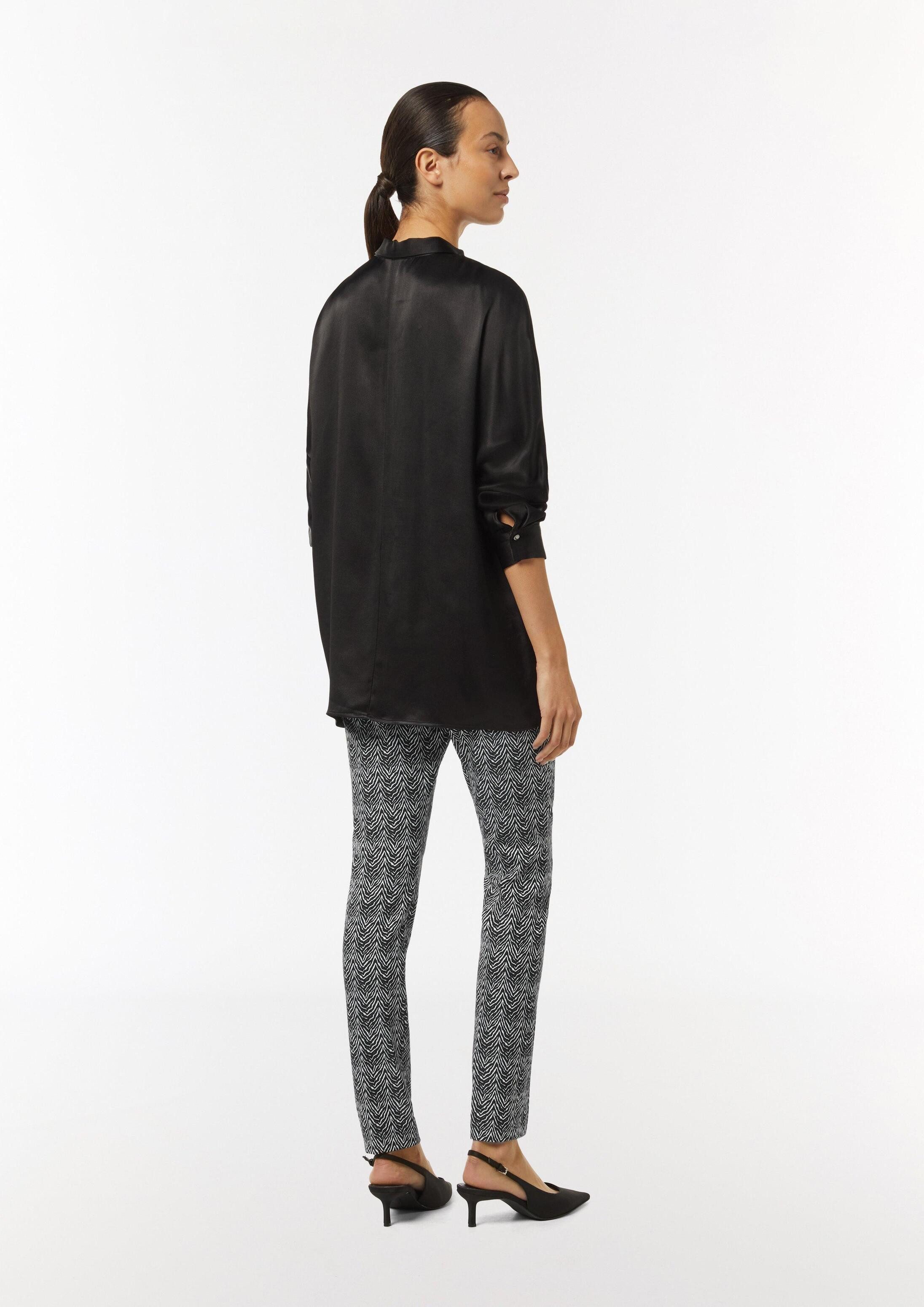 comma Chinos Hose Schmale Hose aus Jacquard