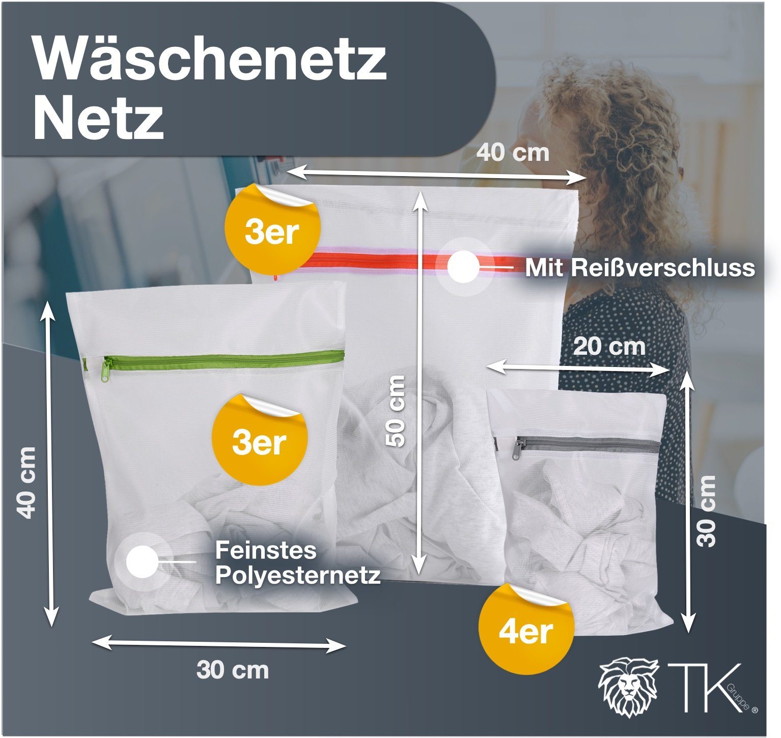 TK Gruppe Wäschenetz Wäschenetz Set für - - 10x Netz Wäschesack,(10-St) Waschmaschine