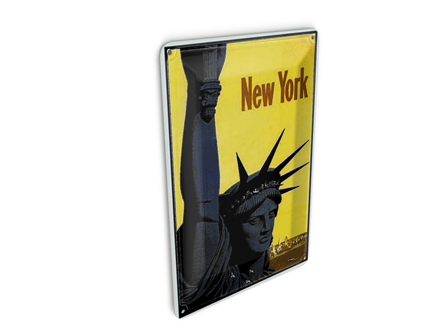 Femer GmbH Postkarte Blechpostkarte Retro 10x14 cm New York Statue of Liberty Deko Schild, unfrankiert