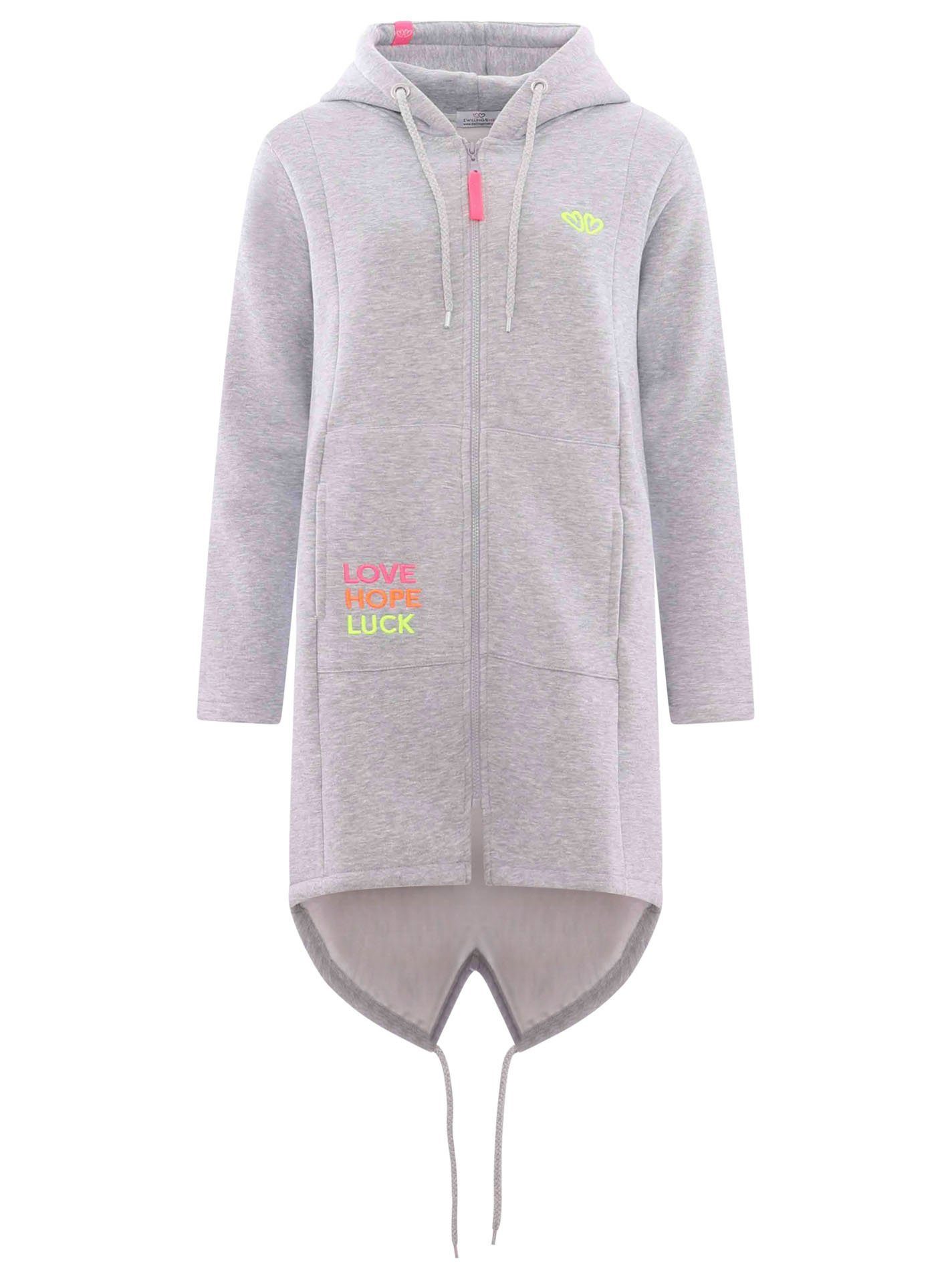 Zwillingsherz Kapuzensweatjacke mit Kapuze, Rückenprint und günstig online kaufen