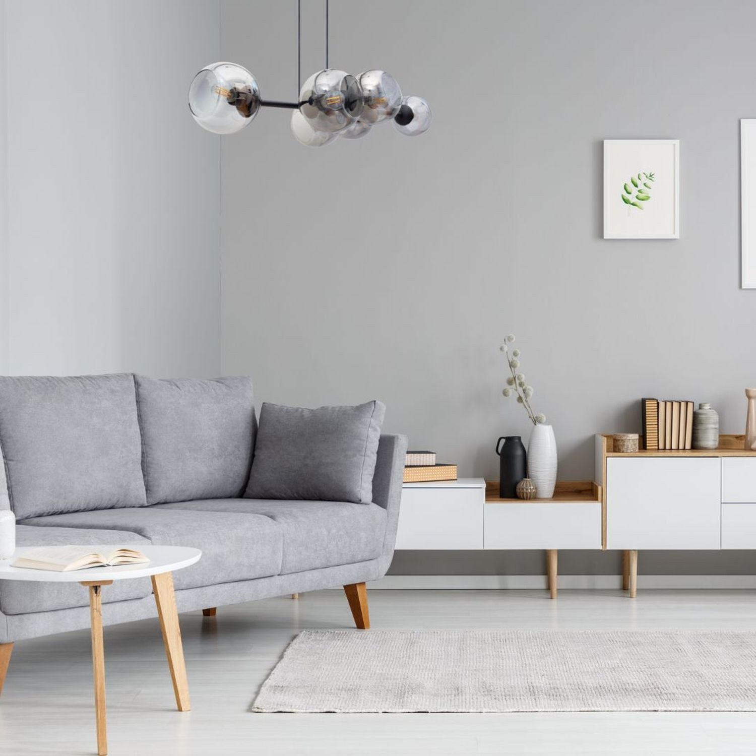 Licht-Erlebnisse Pendelleuchte STAMGUI, ohne Leuchtmittel, Metall Rauchglas E27 H: max. 90 cm Schwarz Rauchgrau Kugel Schirm