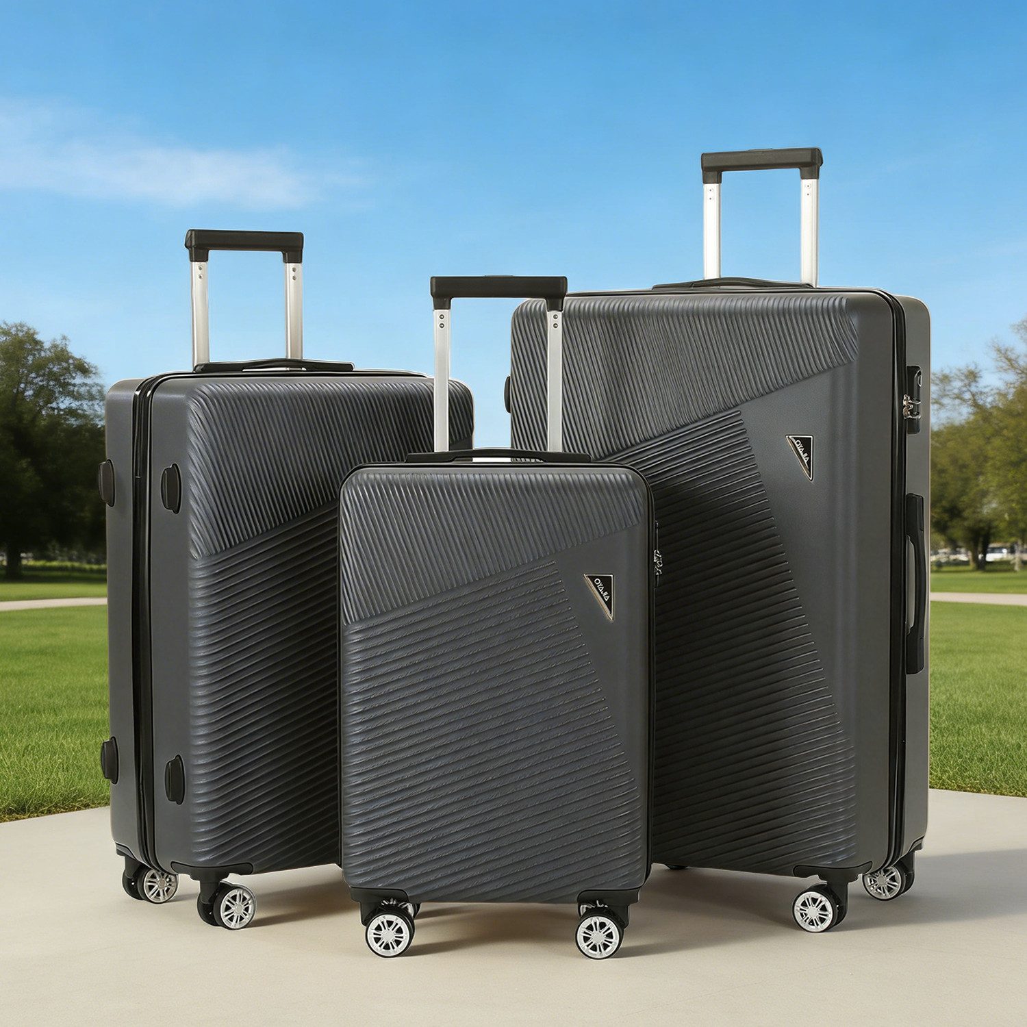 WILGOON Kofferset Hartschalen Rollkoffer 3-teiliges Set 20/24/28 Zoll, Robustes ABS, (Leichtes Reisekoffer Set mit 4 Rollen, Zahlenschloss & Teleskopgriff, 3 tlg., Trolleyset mit Stabilem Teleskopgriff, Stoßfest & Stapelbar), Koffer platzsparend ineinander stapelbar