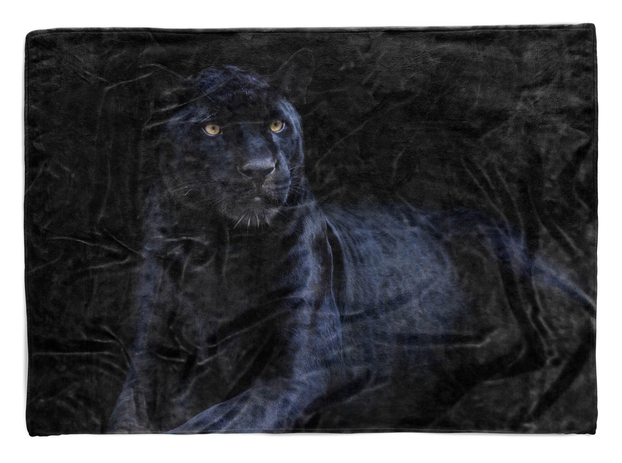 Saunatuch Tiermotiv Art Handtuch (1-St), Schwarzer Handtücher Panther, Sinus Handtuch Kuscheldecke Baumwolle-Polyester-Mix mit Strandhandtuch