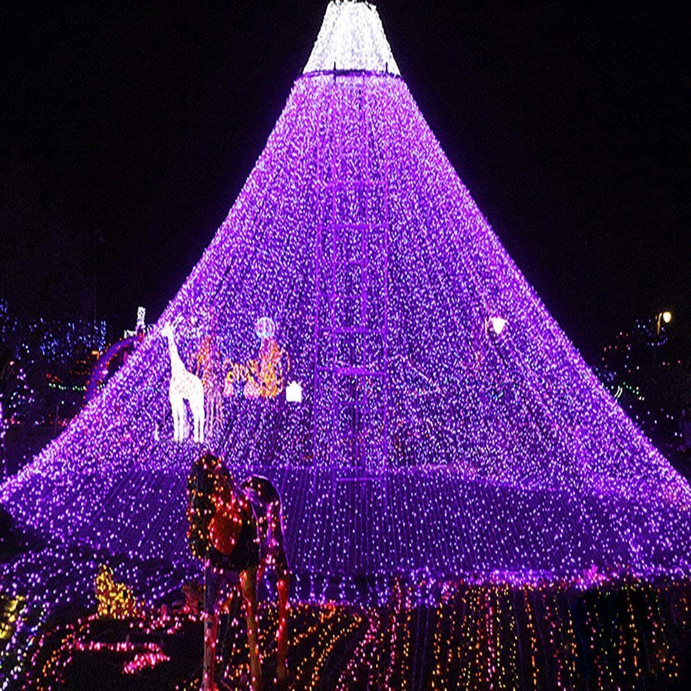 Vorhang Dekolicht,Weihnachtsbeleuchtung,LED Lichterkette Modi,10M/20M/30M/50M/100M,für Laybasic Lichterkette Licht, LED Halloween,Party,Fensterdeko 8 Lila