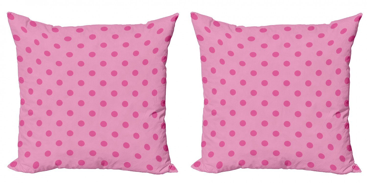 Kissenbezüge Modern (2 Stück), Punkt Doppelseitiger Accent Einfache Klassische Pink Abakuhaus Digitaldruck, Hot