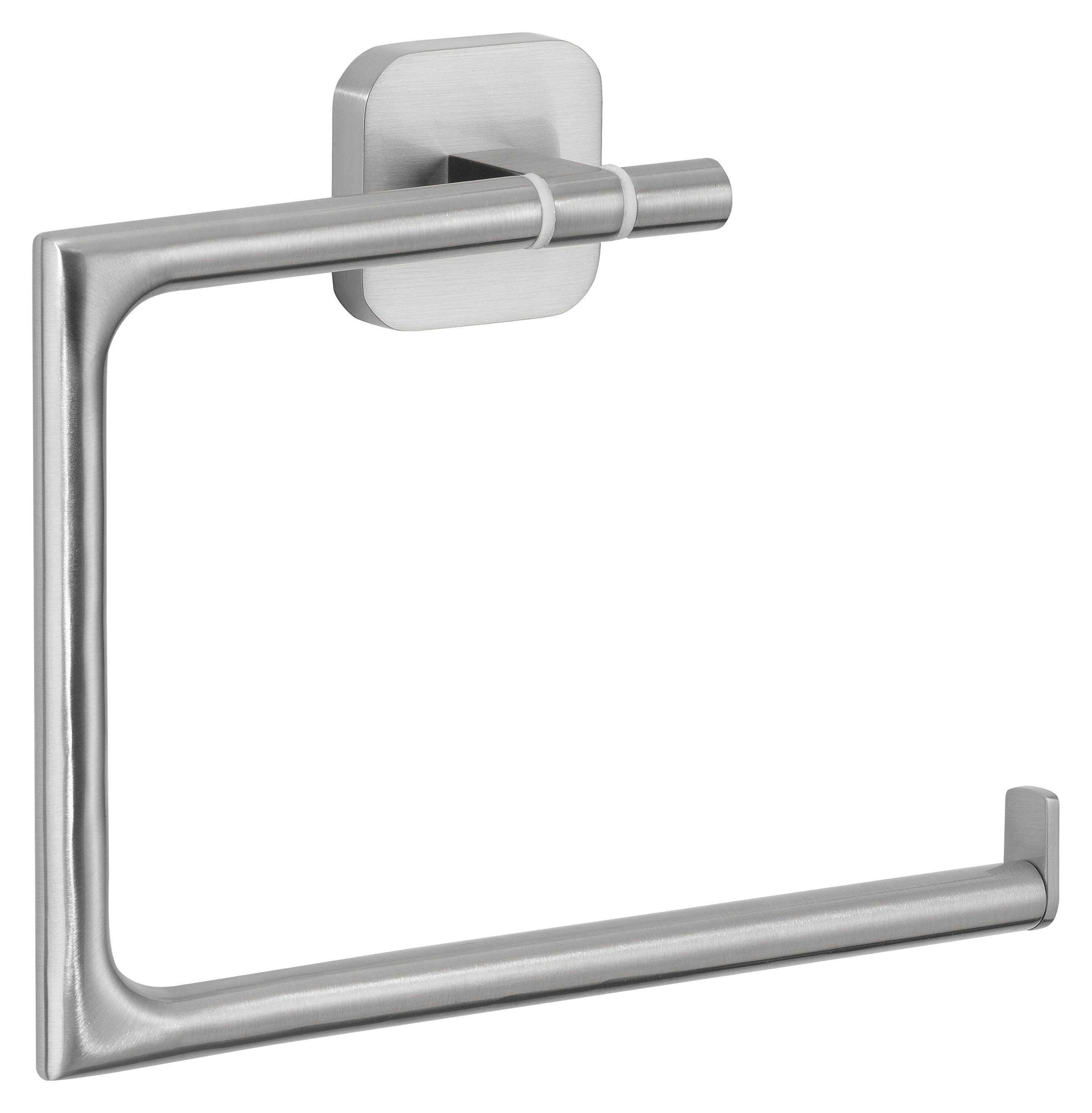 tesa Handtuchring ESTEETIC Hantuchring ohne Bohren - 15,4 cm : 18,5 cm : 4,4 cm, selbstklebende Полотенцесушителиung - Edelstahl - silber matt