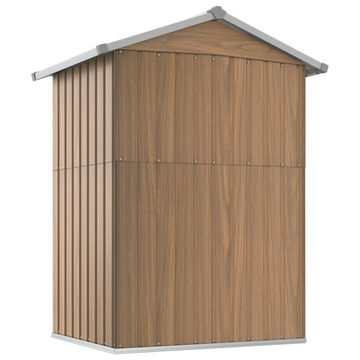 vidaXL Garten-Geräteschrank Geräteschuppen Braun 126x97,5x177 cm Verzinkter Stahl Gartenhaus Gerät