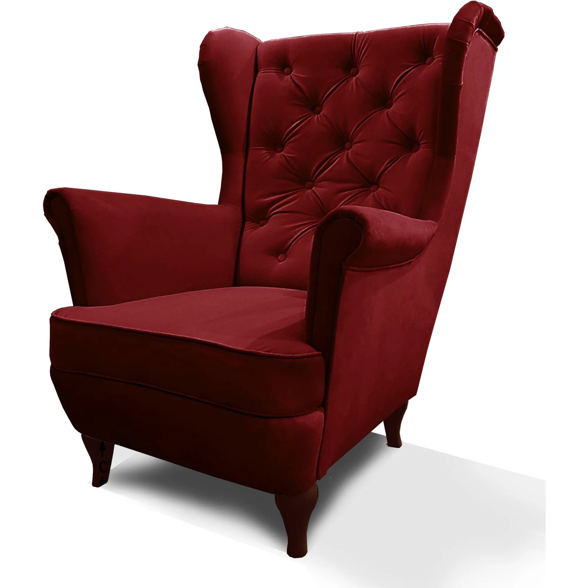 Beautysofa Ohrensessel Sessel FALCO Chesterfield Wohnzimmersessel günstig online kaufen