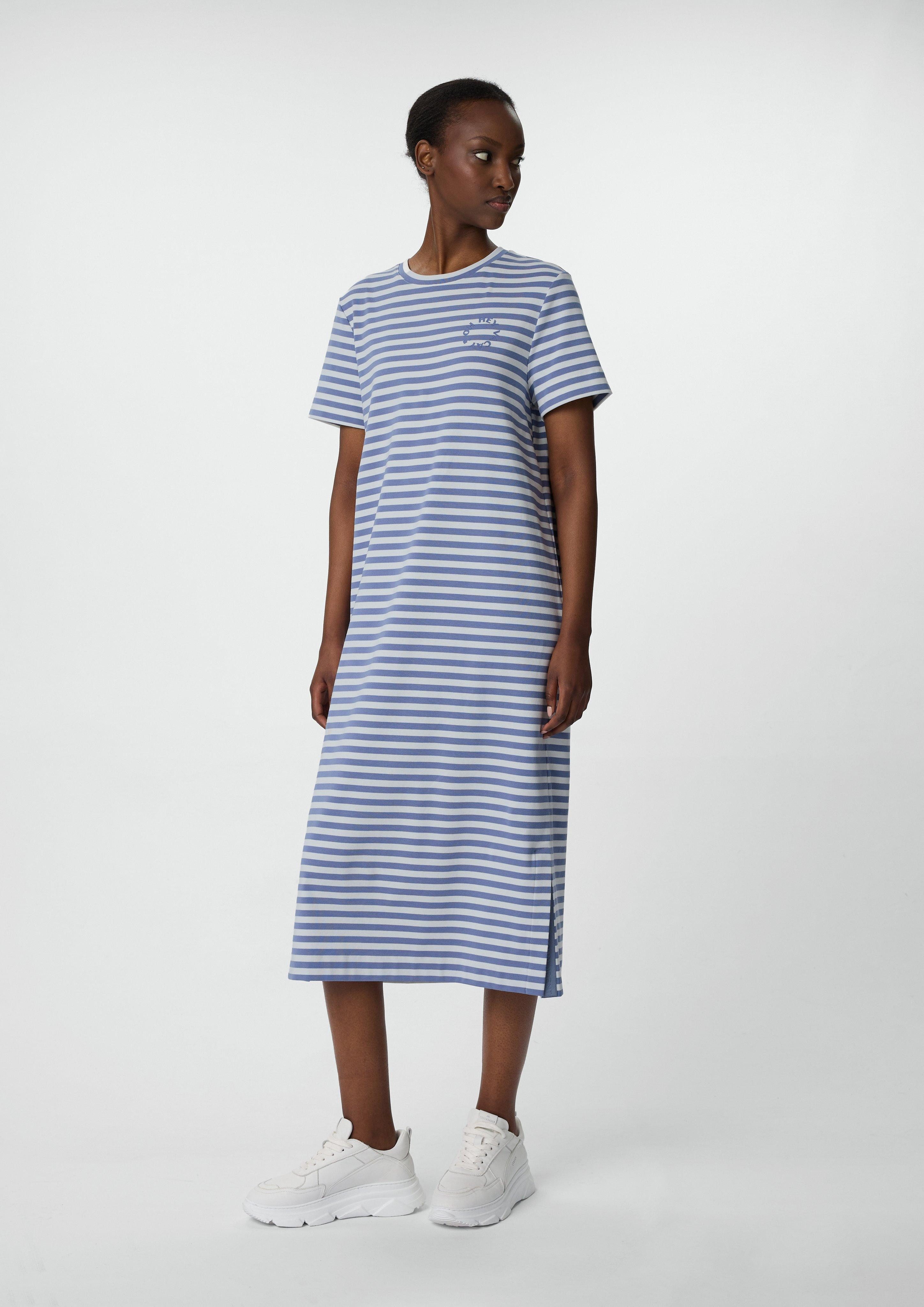Maxikleid Gestreiftes T-Shirt-Kleid in Midilänge