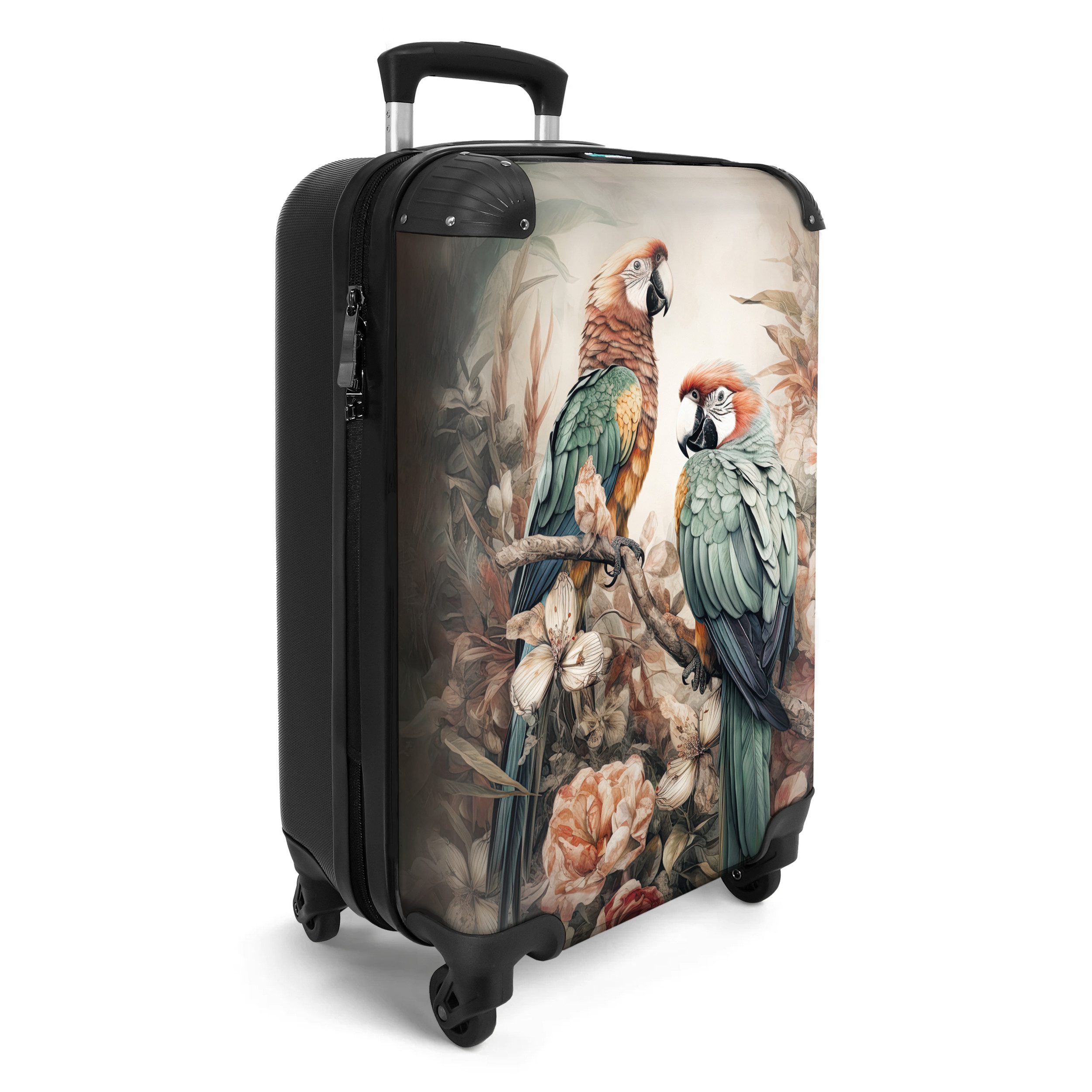 NoBoringSuitcases.com© Hartschalen-Trolley Papageien - Vögel - günstig online kaufen