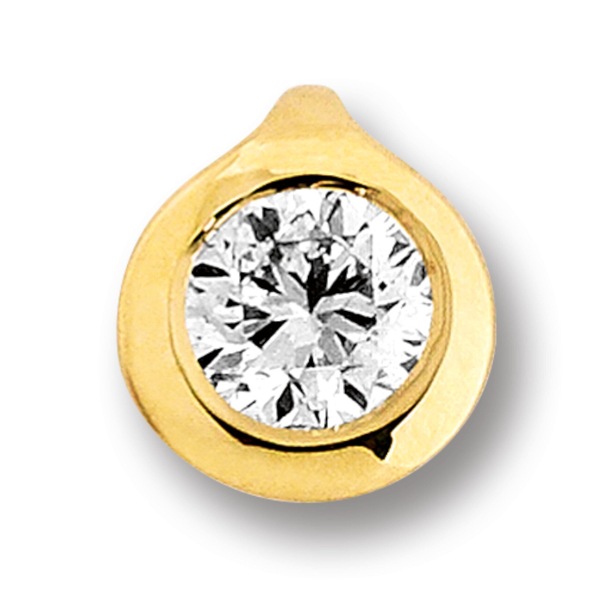 Diamant Brillant ELEMENT verstellbarer aus Damen Anhänger - mit Anhänger 585 Schmuckset mit ct Zarge Gelbgold, ONE 0.15 Kette Halskette Set