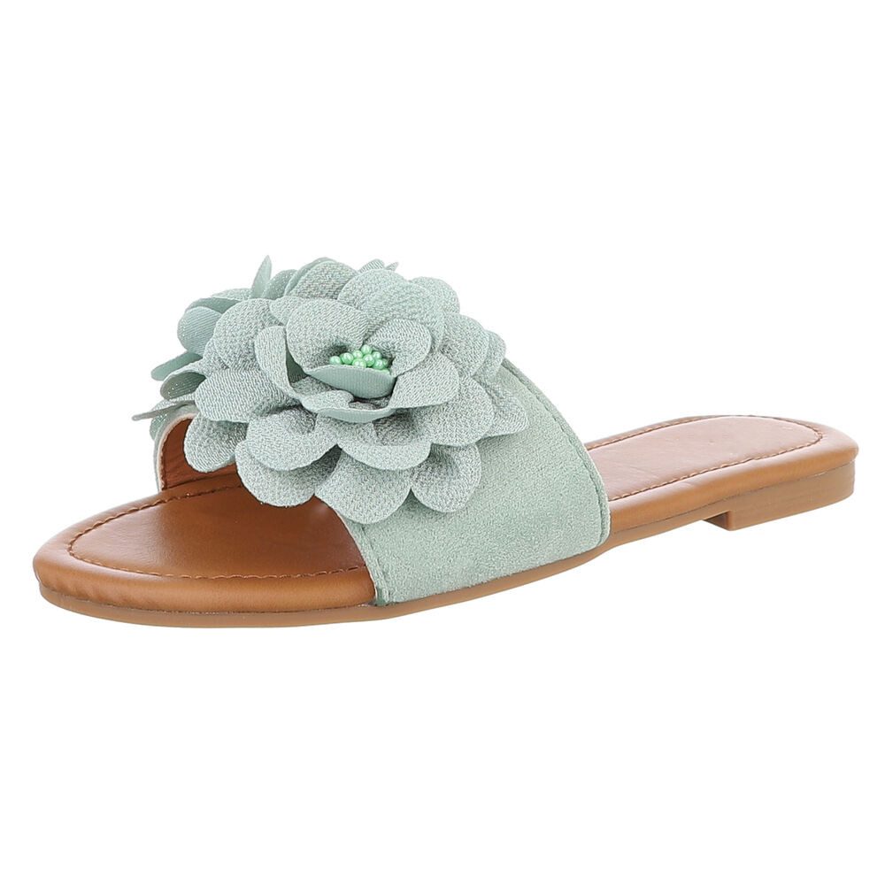 Ital-Design Modische Sandalen mit Blumenakzent, ideal für Sommer Pantolette günstig online kaufen