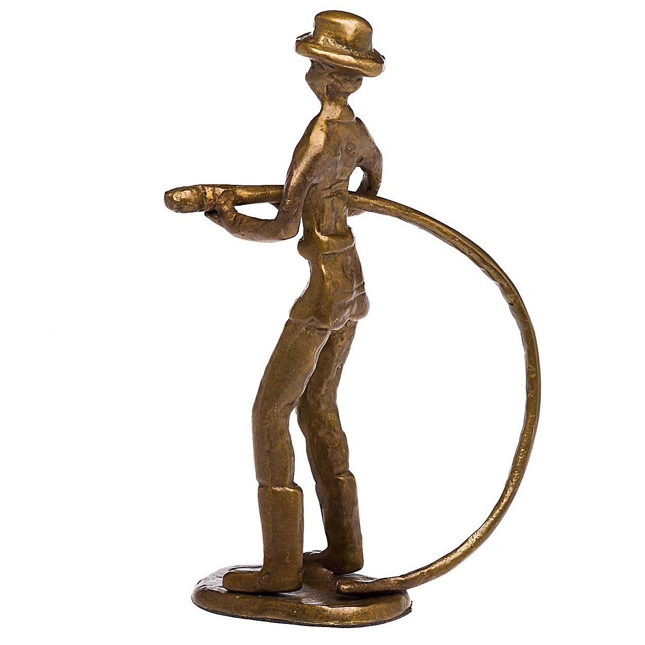 Aubaho Skulptur Skulptur Antik-Stil Bronze Figur Moderne Feuerwehr Kunst Feuerwehrmann