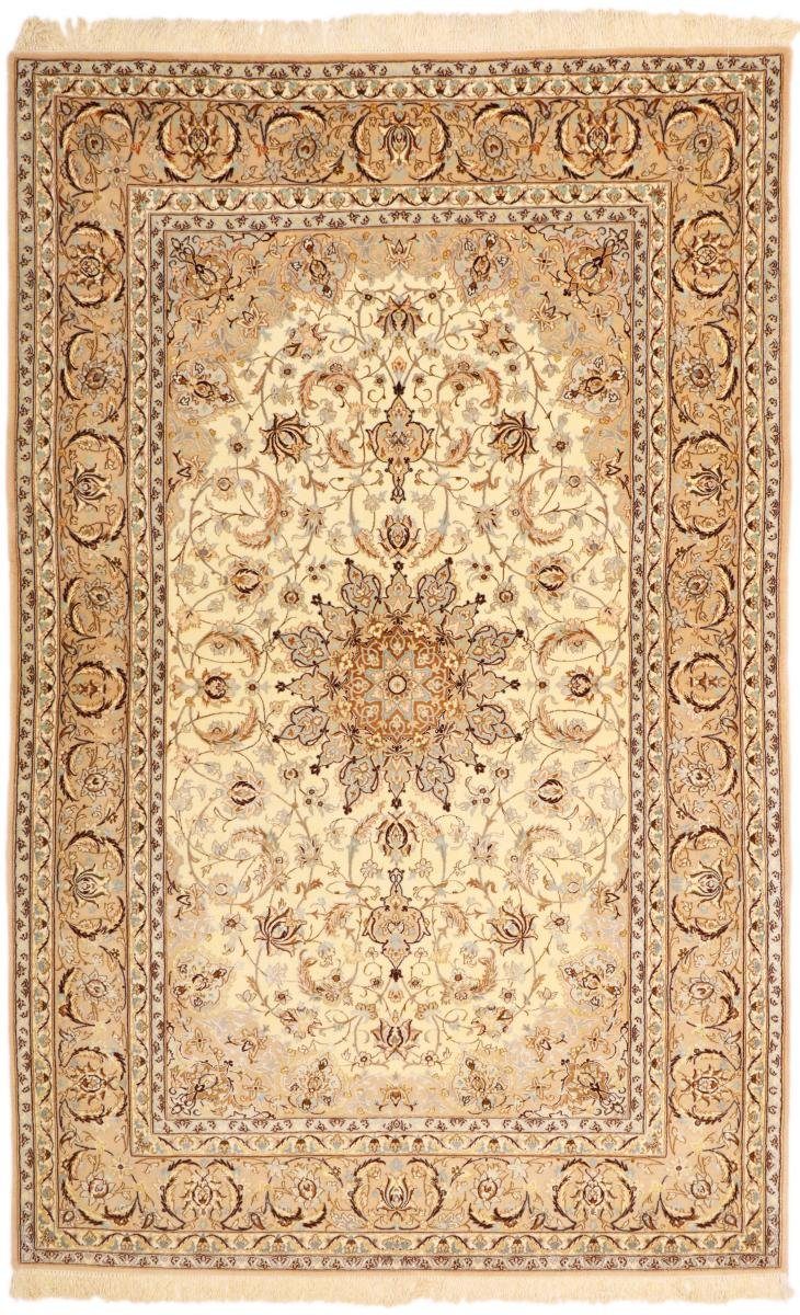 Orientteppich Isfahan Seidenkette 154x239 Handgeknüpfter Orientteppich, Nain Trading, rechteckig, Höhe: 6 mm