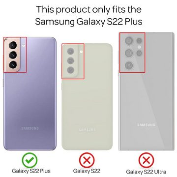 Nalia Smartphone-Hülle Samsung Galaxy S22+, Matte Ring Silikon Hülle / 360 Grad Ring / Standfunktion / Rutschfest