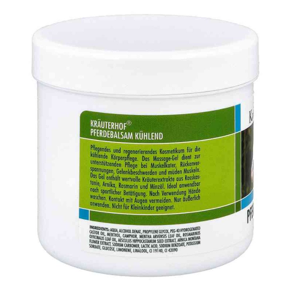 Kräuterhof Körperbalsam KräuterhoF Pferdebalsam 250 ml Kräuter Massagebalsam kühl, 1-tlg., Natürliche Kräuterextrakte, Kühlender Effekt
