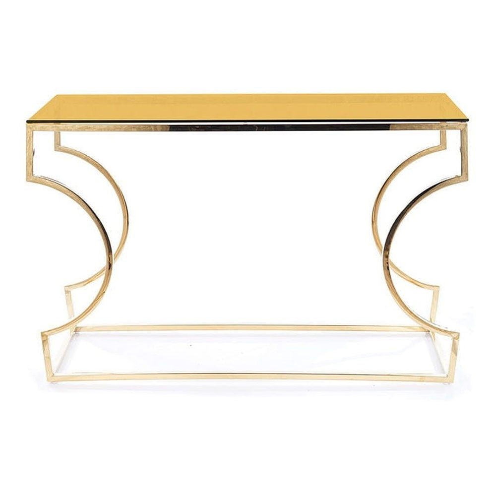 Feldmann-Wohnen Konsolentisch Kairo C (Kairo C, 1-St., Konsolentisch), 120x40x78cm Bernsteinfarben Gold