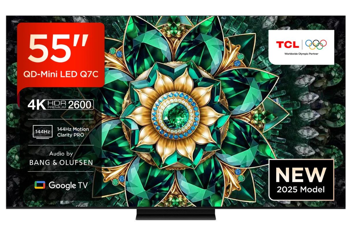 TCL 55Q7CX1 Mini-LED-Fernseher (139 cm/55 Zoll, 4K Ultra HD, Smart-TV, Google TV, Audio von Bang & Olufsen)