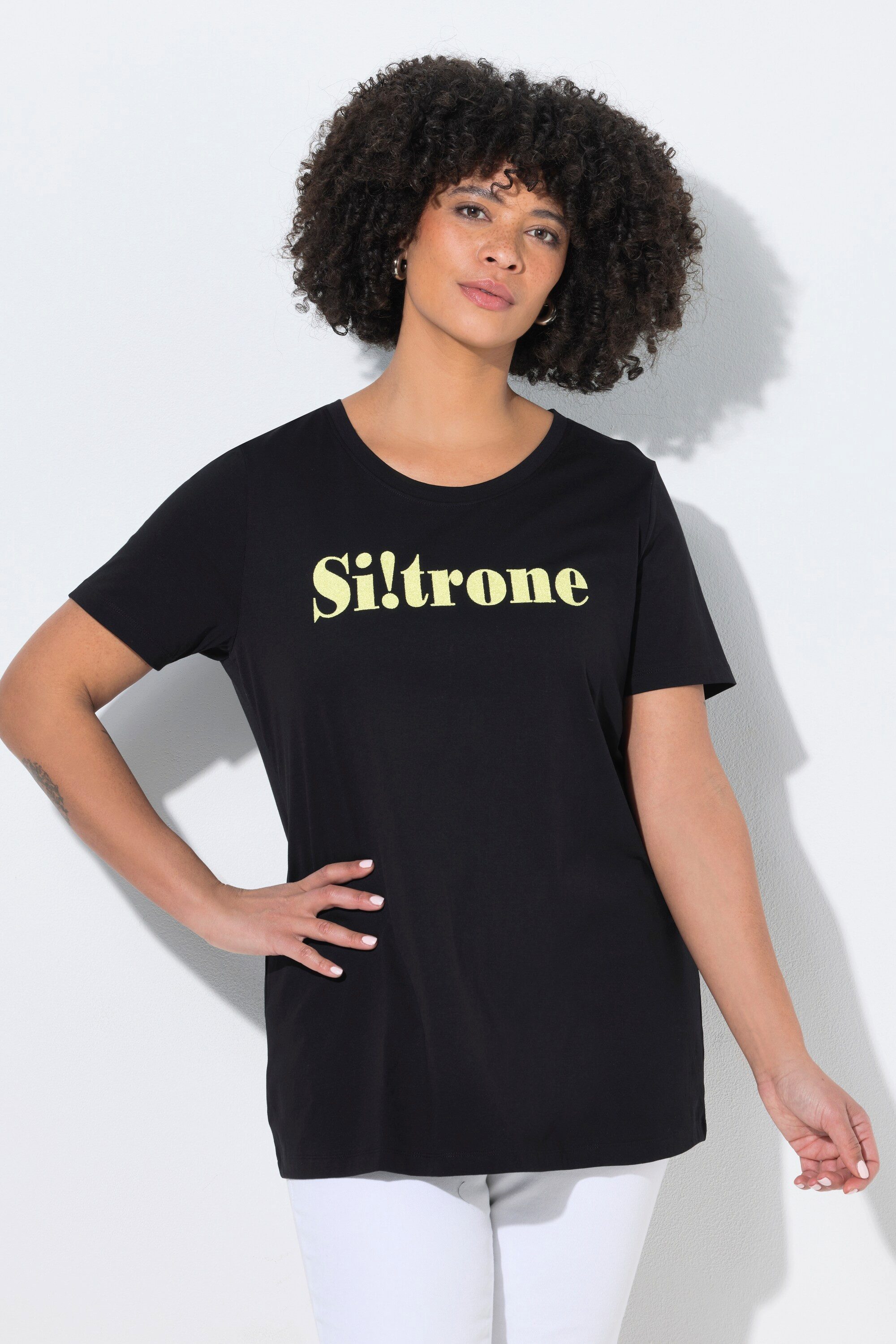 T-Shirt T-Shirt Comfort Fit Kaviar-Perlchen Schriftzug