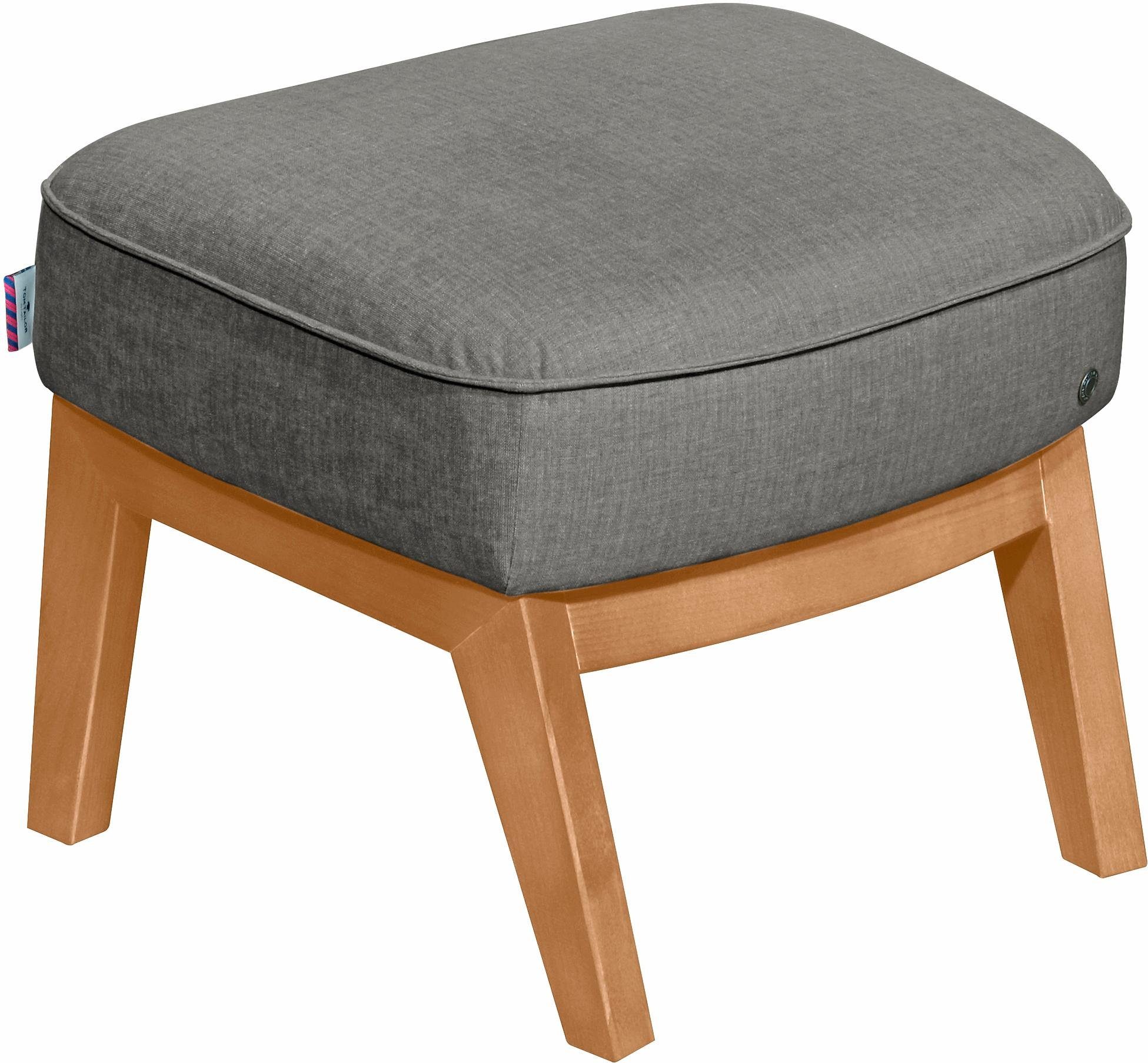 TOM TAILOR HOME Hocker COZY, mit Kedernaht, Füße Buche natur | Einzelsessel