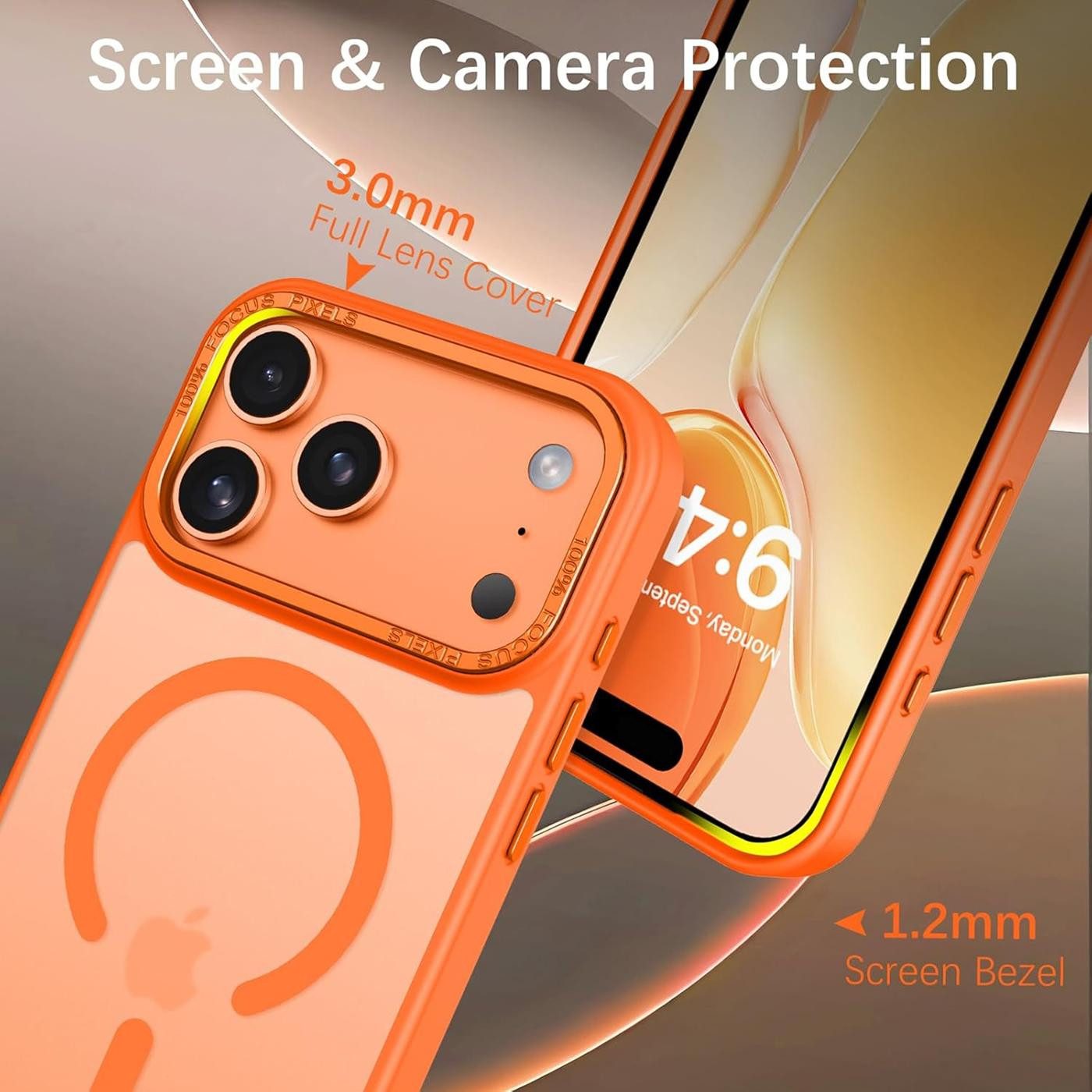 CoolGadget Handyhülle Magnet Hülle für iPhone 17 Pro Schutzhülle mit Metall Kamerarahmen 6,3 Zoll, magnetisches Schutzcase Matt Stoßfest kompatibel mit Magsafe  – Bild 2 von 5