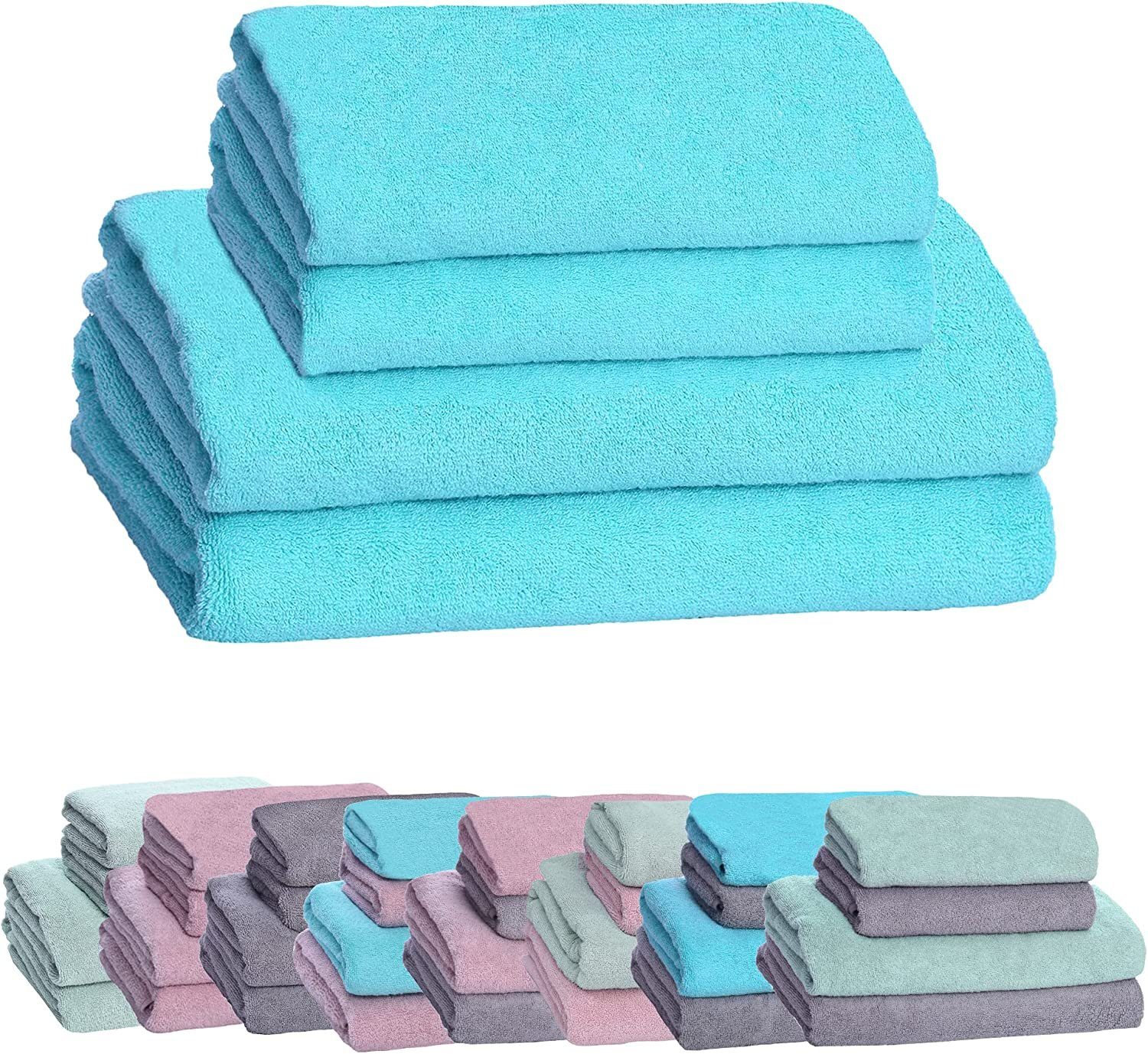livessa Handtücher Badetücher im Set und als Serie, (4-St), Badetücher Set, Bade-Handtuchset 100% Baumwolle Trks