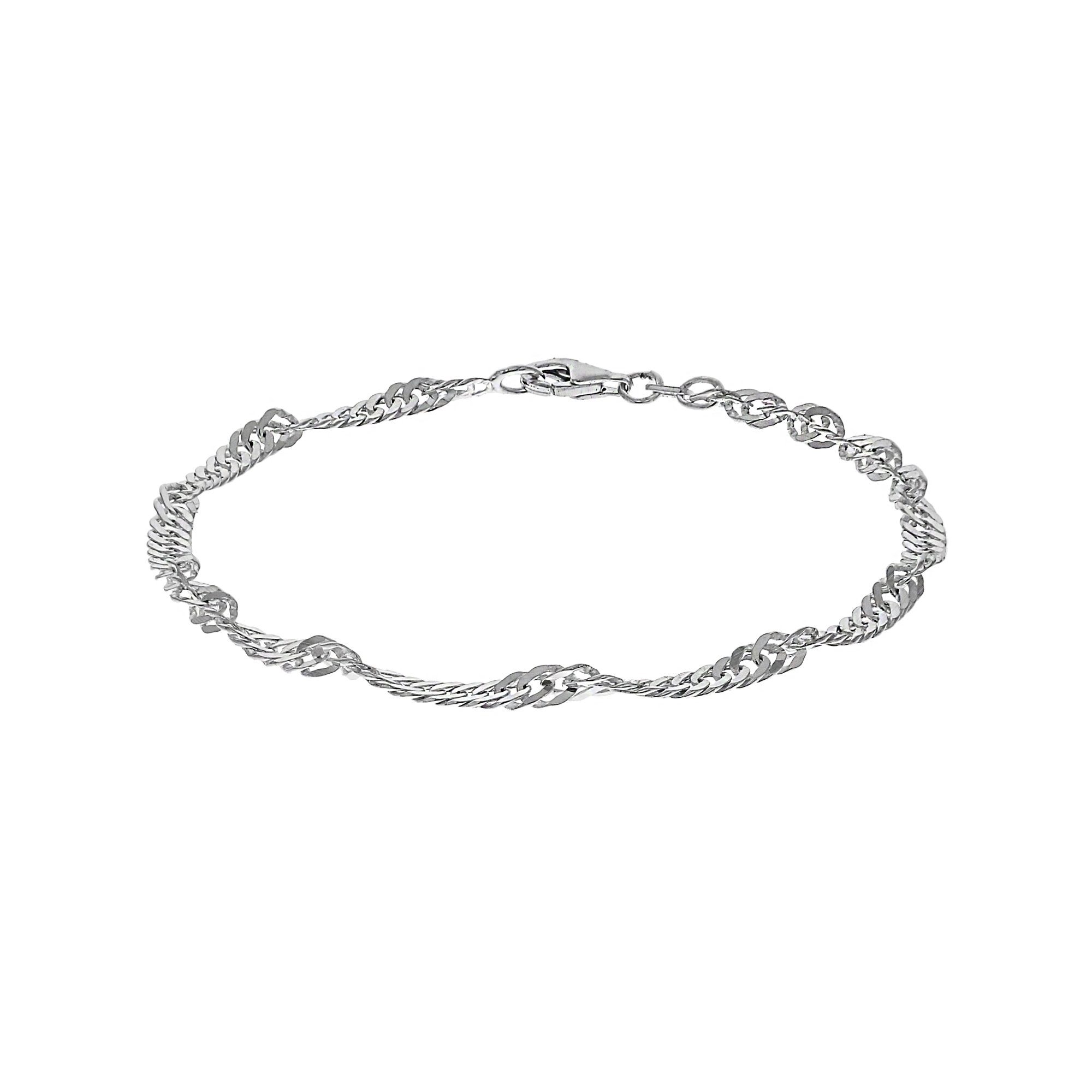 21 Vivance cm weiss Sterling Silber Singapurkette 925/- Armband