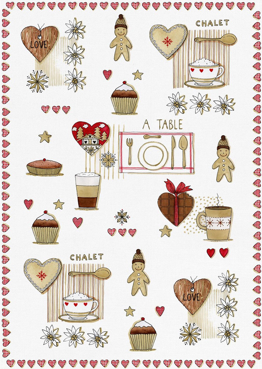 Kracht Geschirrtuch Chalet, (Set, 3-tlg., 3-teilig), 3er Pack Geschirrtüche günstig online kaufen